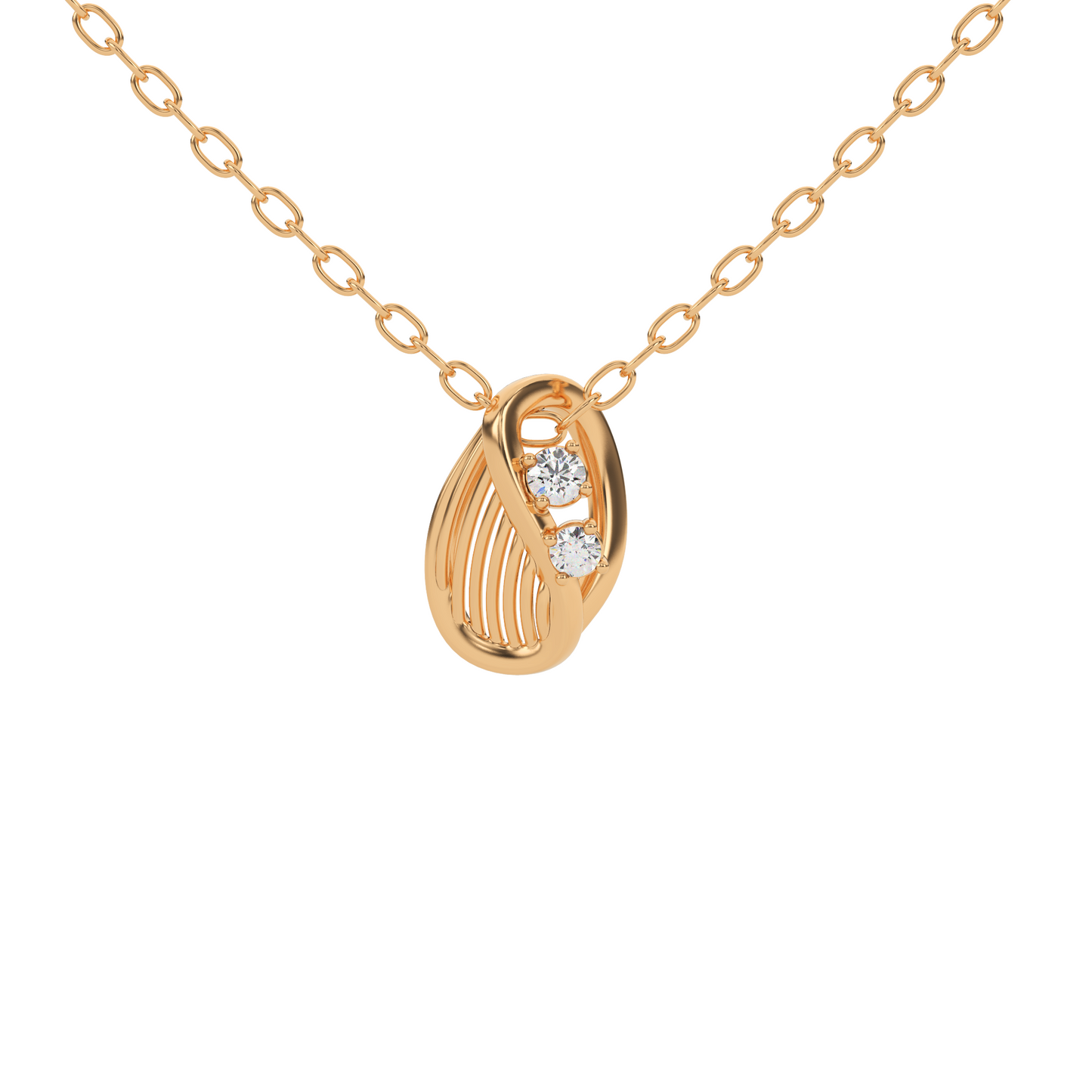 Golden Blossom Natural Diamond Pendant