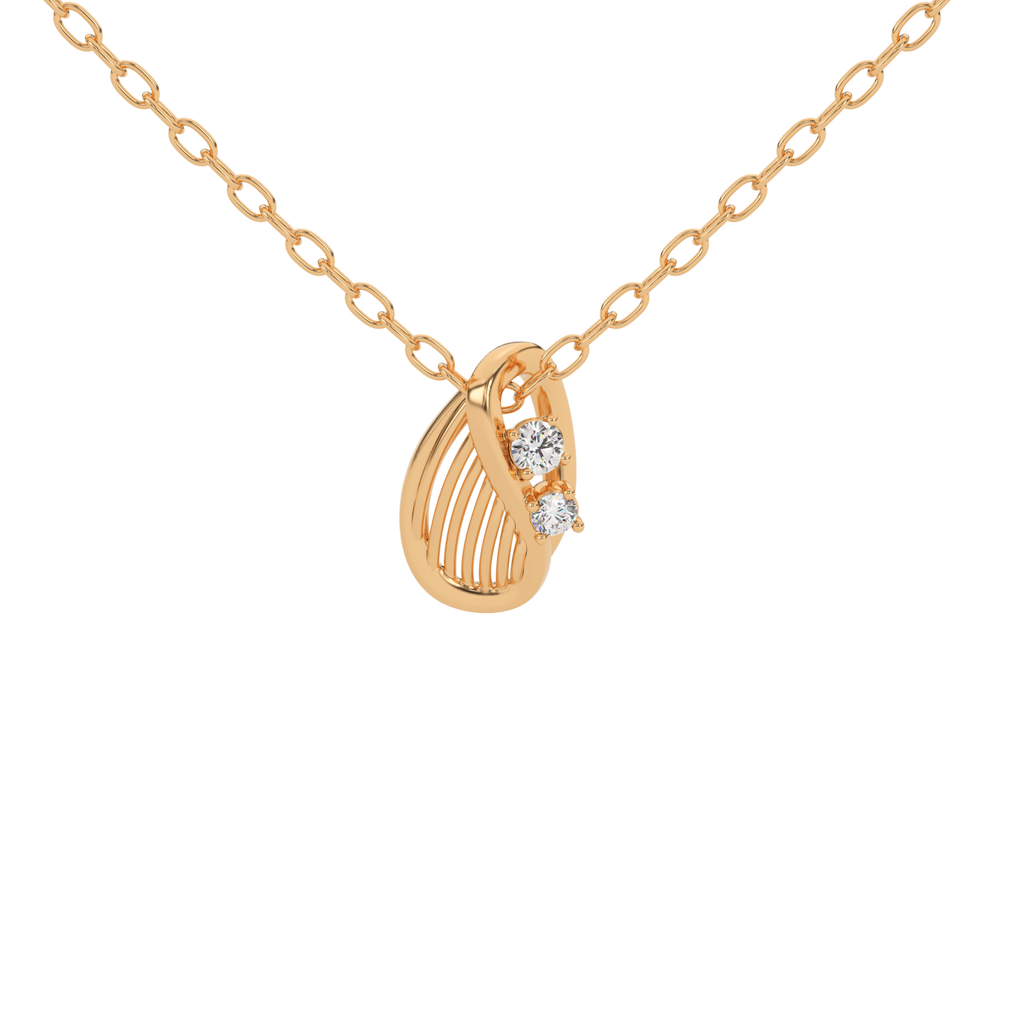 Golden Blossom Natural Diamond Pendant