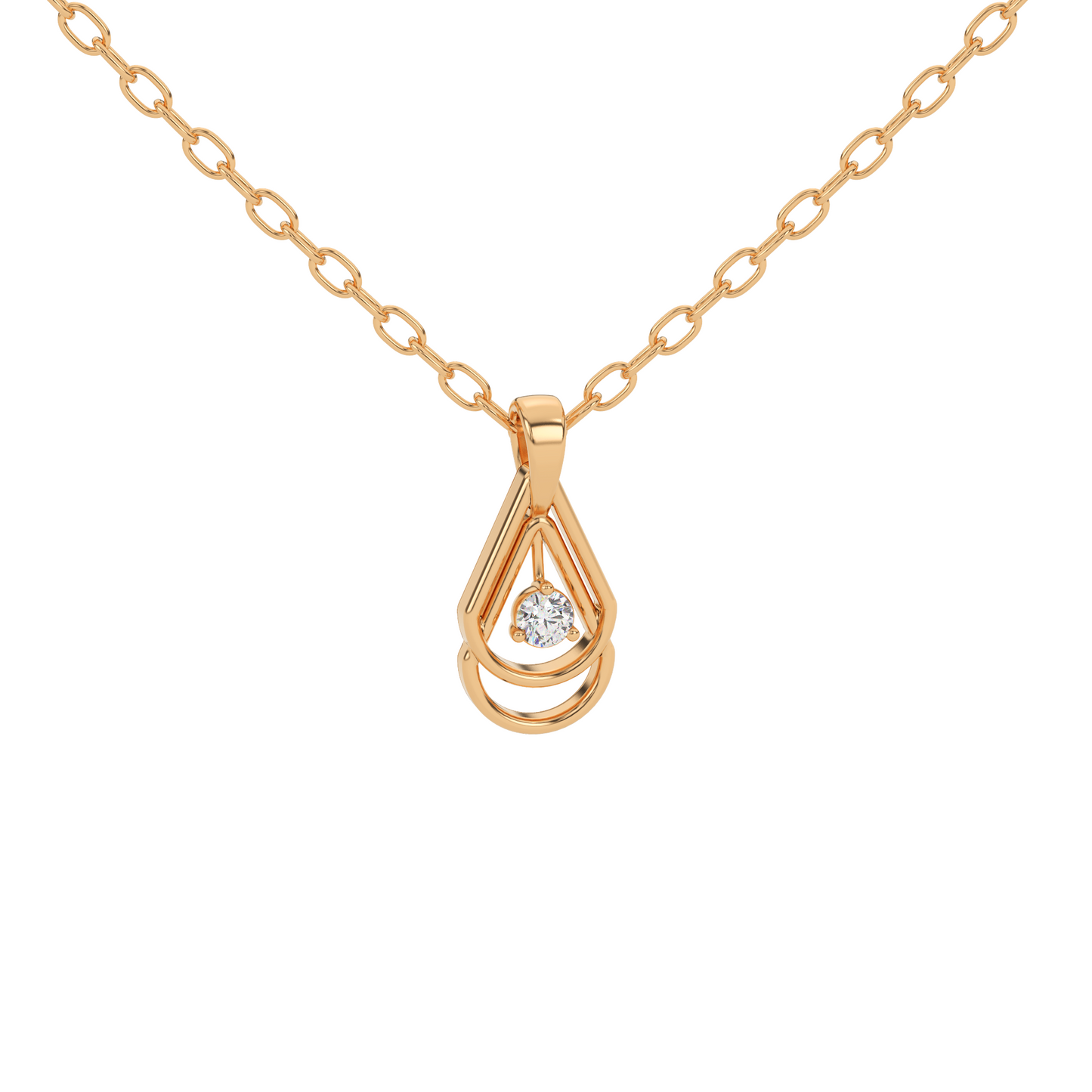 Radiant Blossom Natural Diamond Pendant