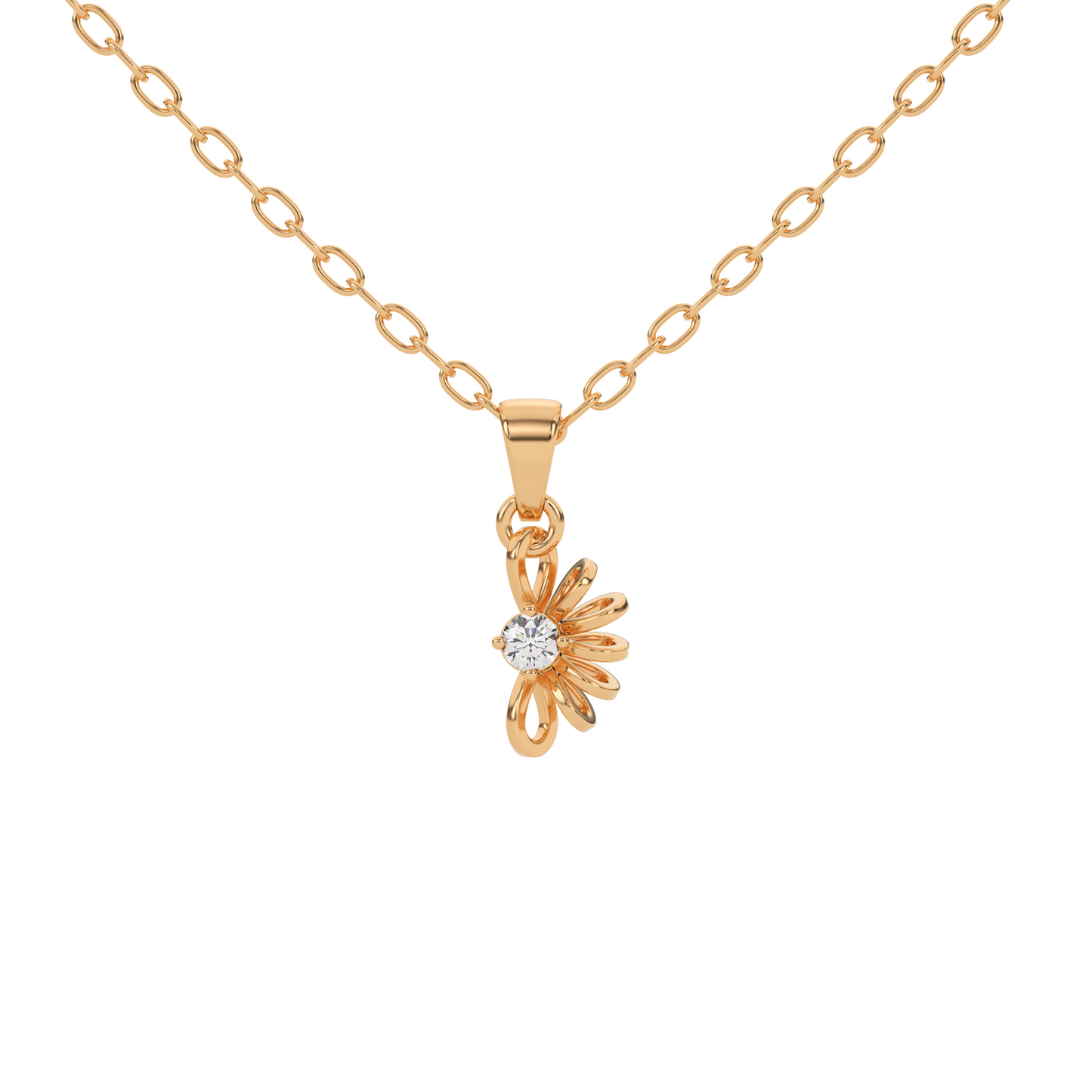Golden Harmony Natural Diamond Pendant