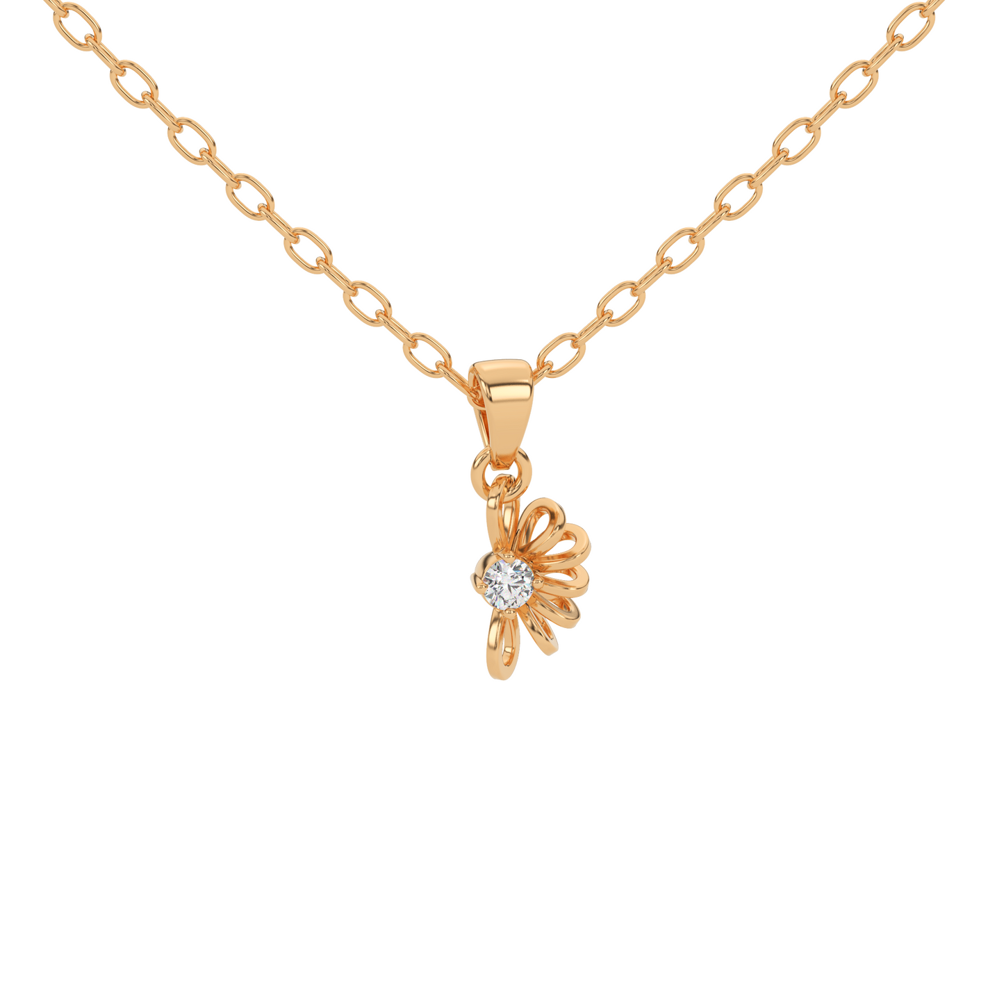 Golden Harmony Natural Diamond Pendant