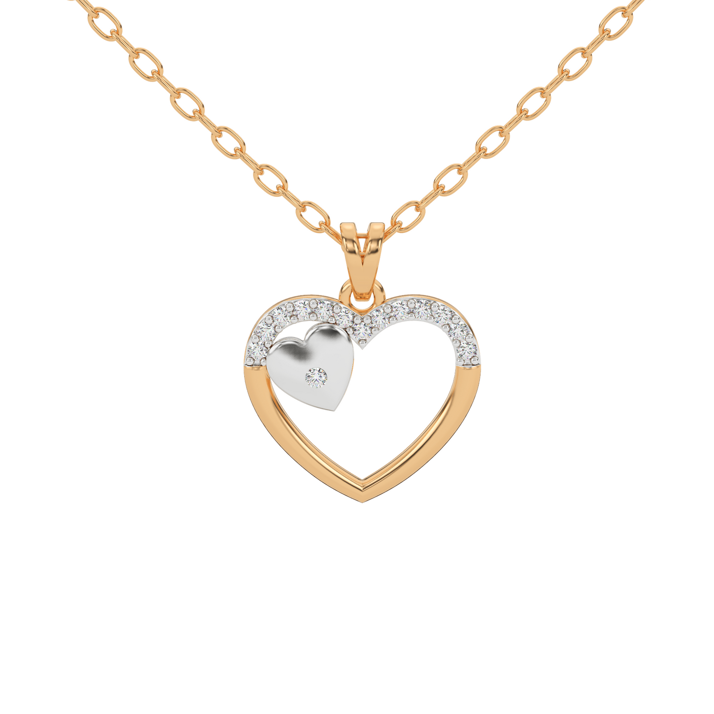Sparkling Heart Natural Diamond Pendant