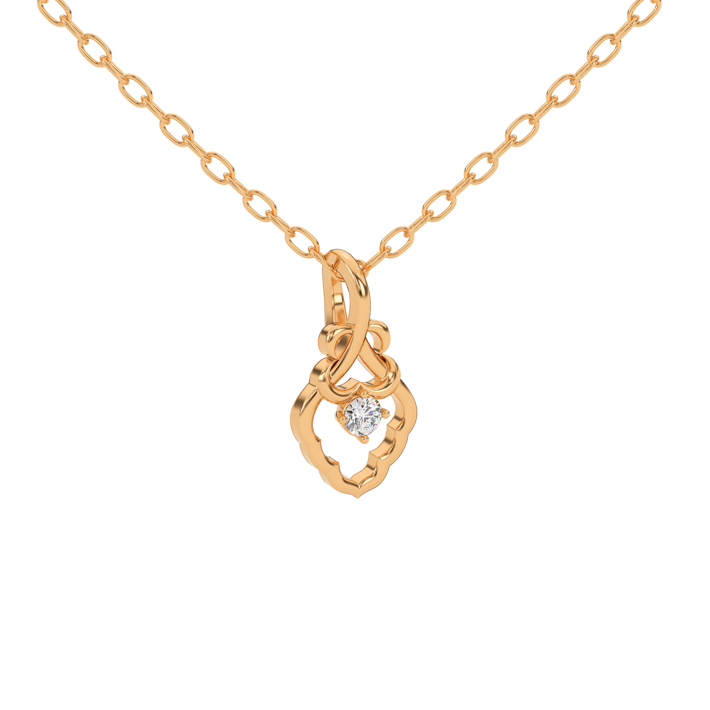 Golden Whisper Natural Diamond Pendant