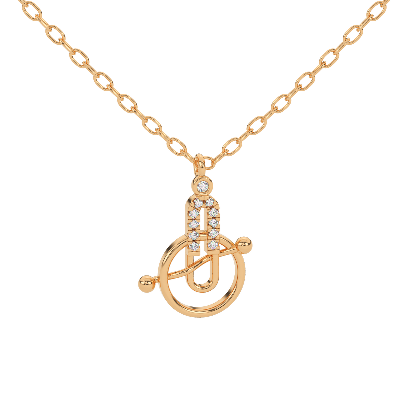 Golden Radiance Natural Diamond Pendant