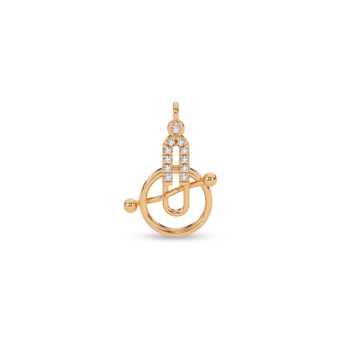 Golden Radiance Natural Diamond Pendant