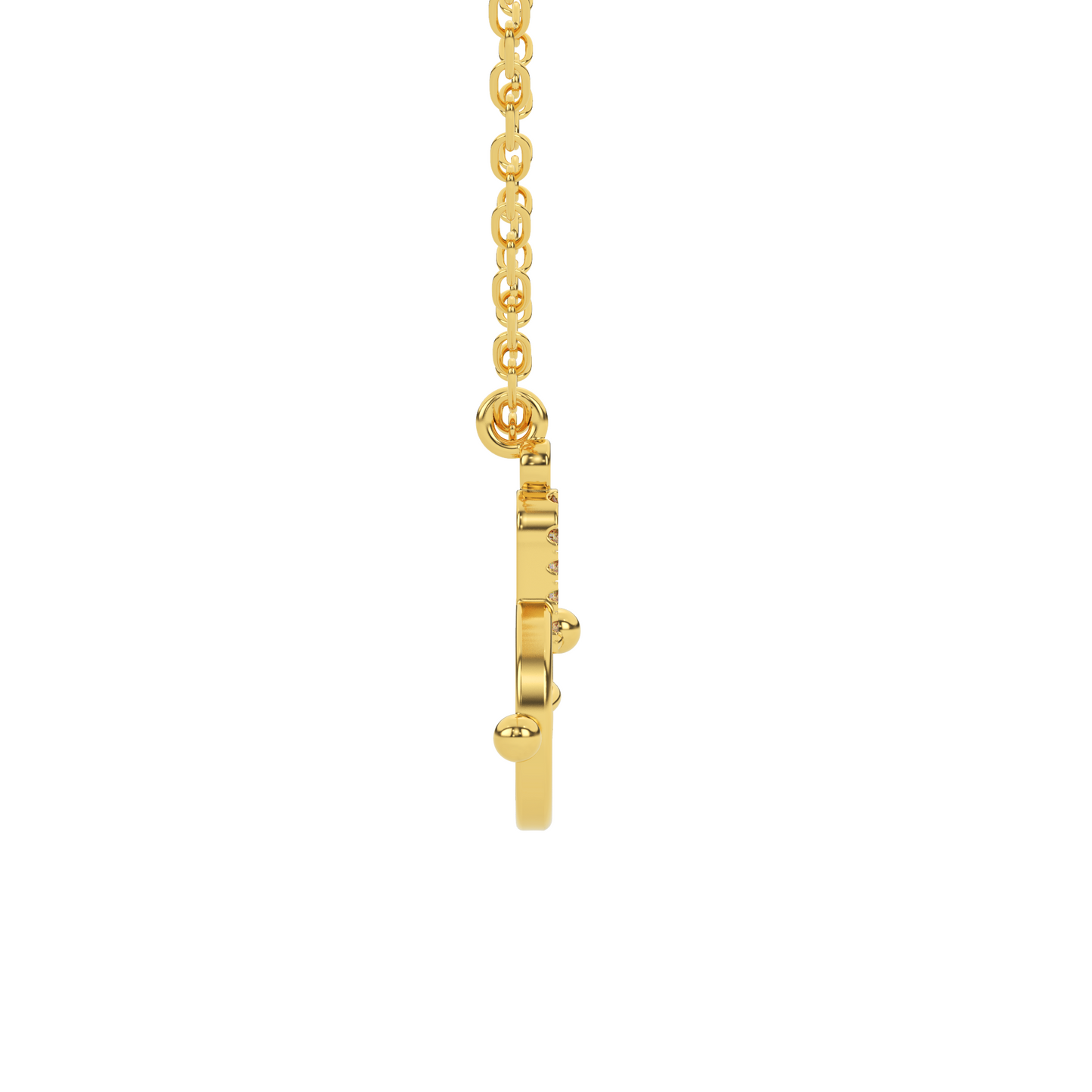 Golden Radiance Natural Diamond Pendant