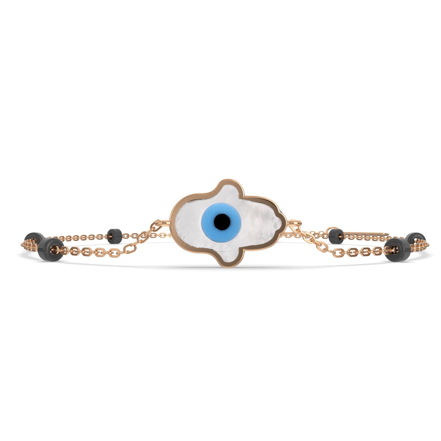Ahimsa Hand Evil Eye Bracelet With Beads