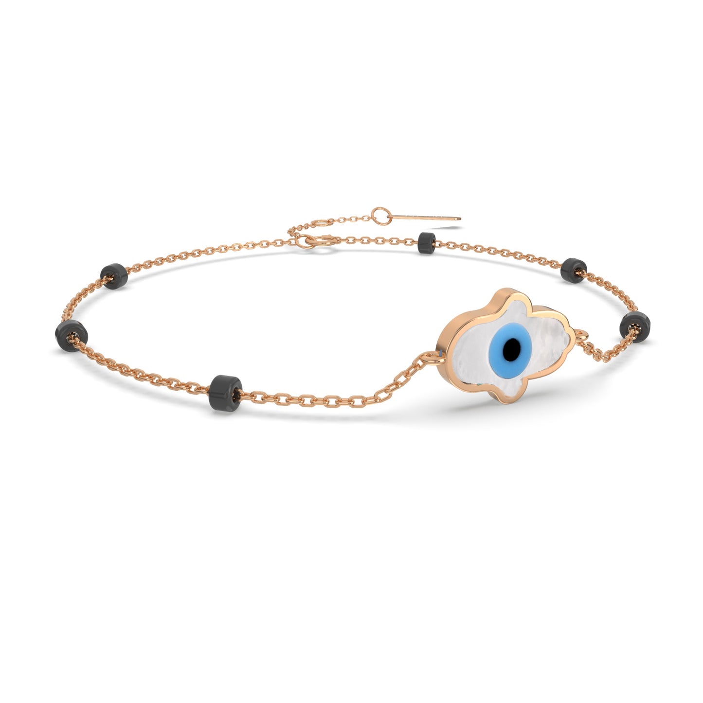 Ahimsa Hand Evil Eye Bracelet With Beads