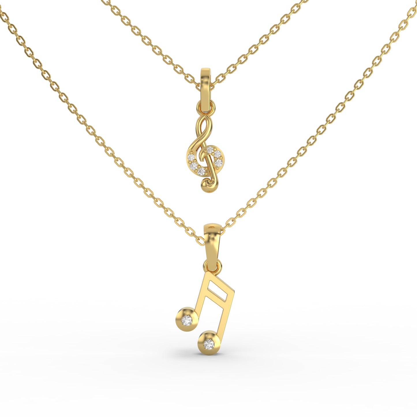 Musical Notes Diamond Necklace