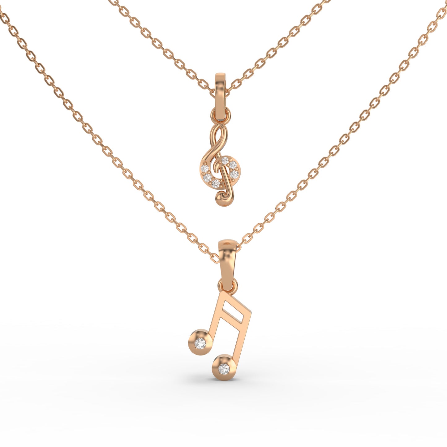 Musical Notes Diamond Necklace