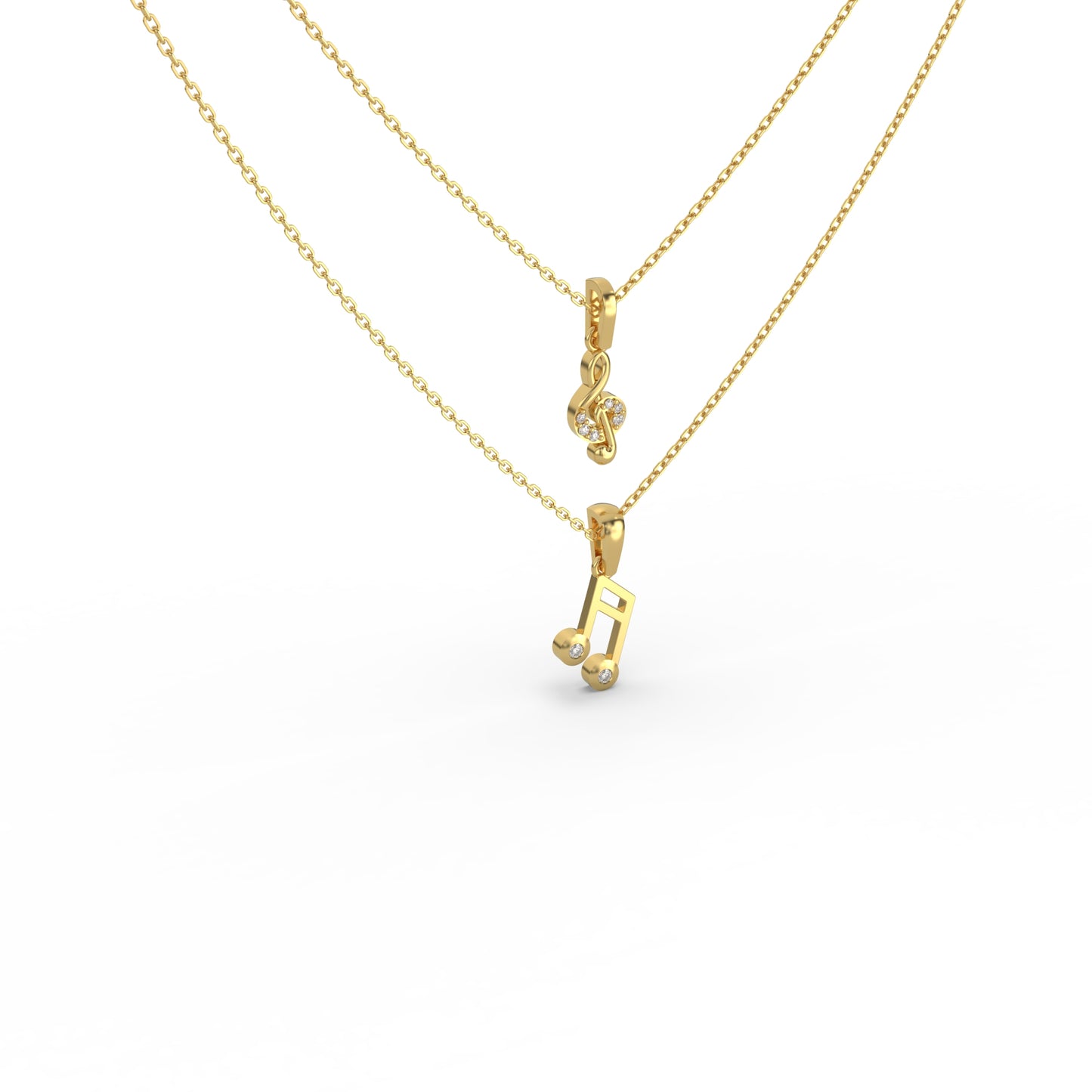 Musical Notes Diamond Necklace