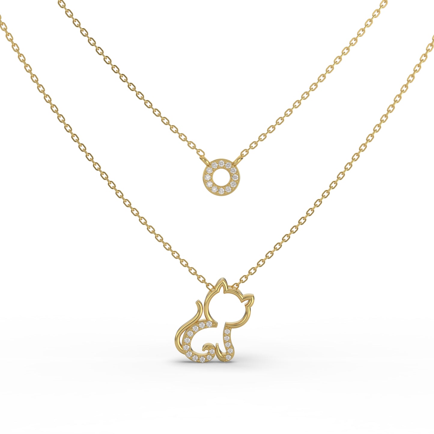 Kitty Cat Diamond Necklace