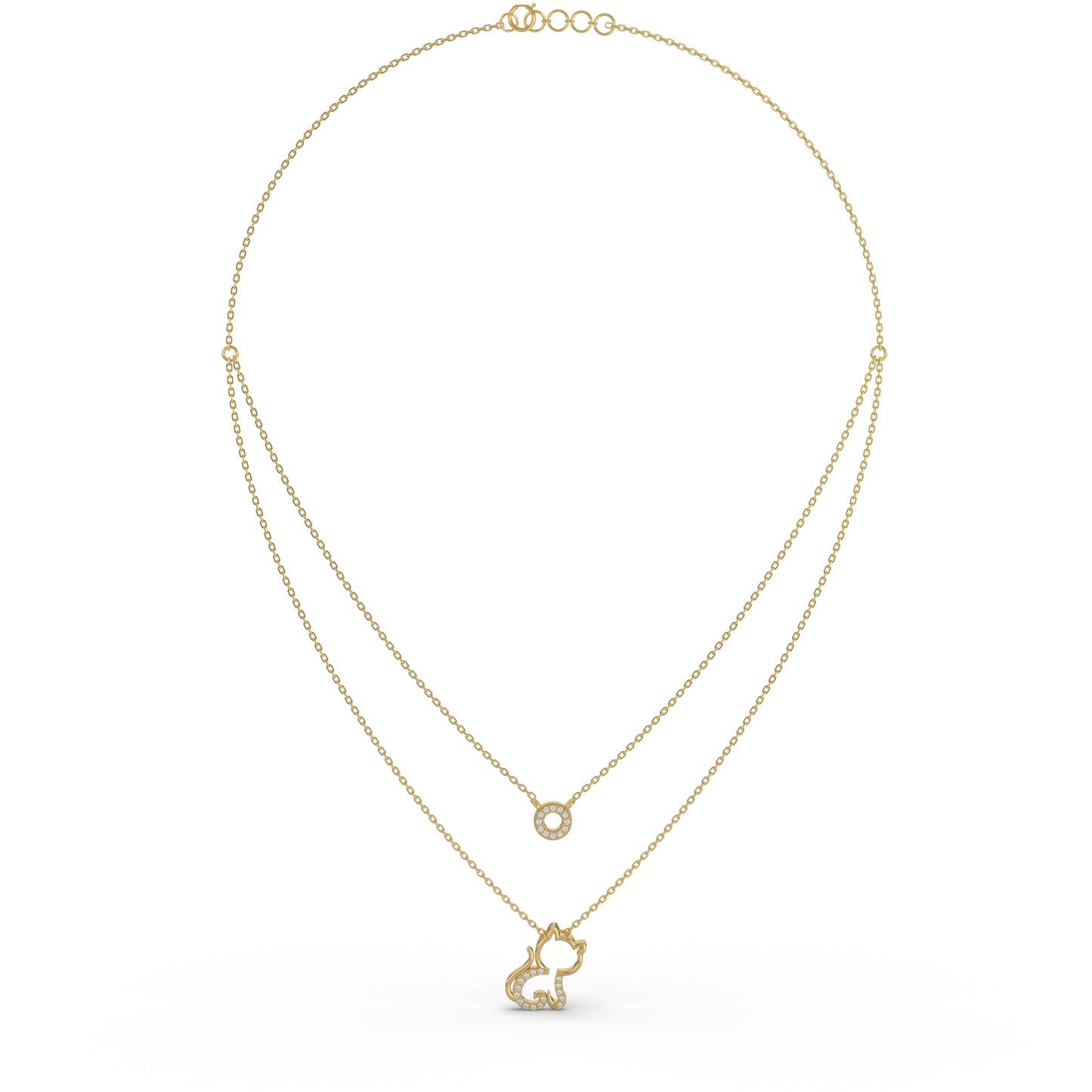 Kitty Cat Diamond Necklace
