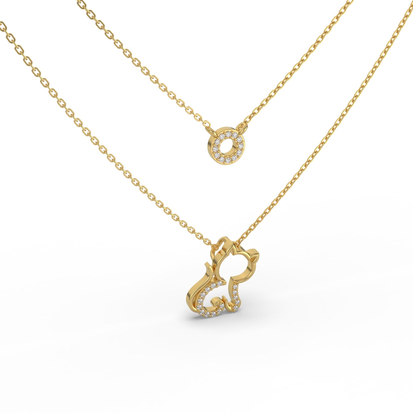 Kitty Cat Diamond Necklace