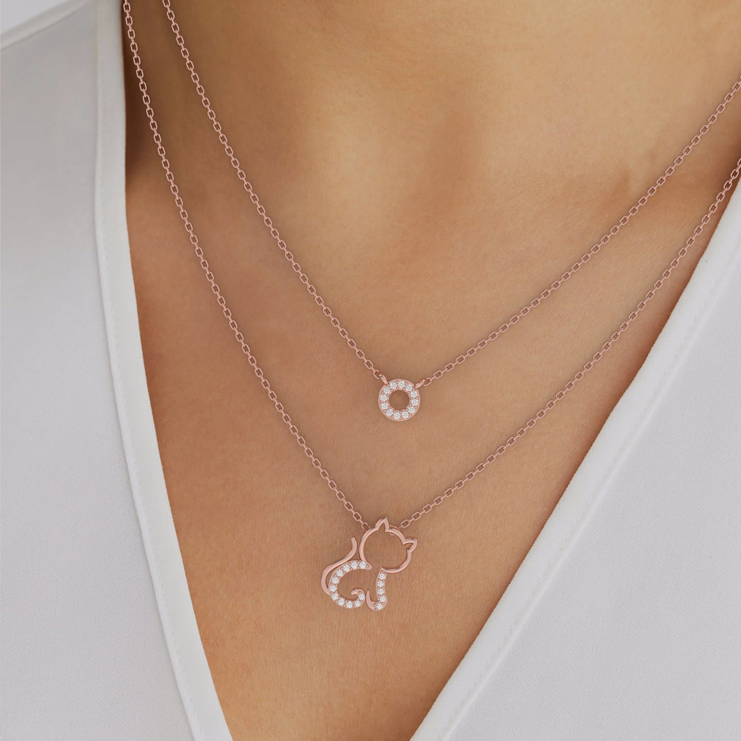 Kitty Cat Diamond Necklace