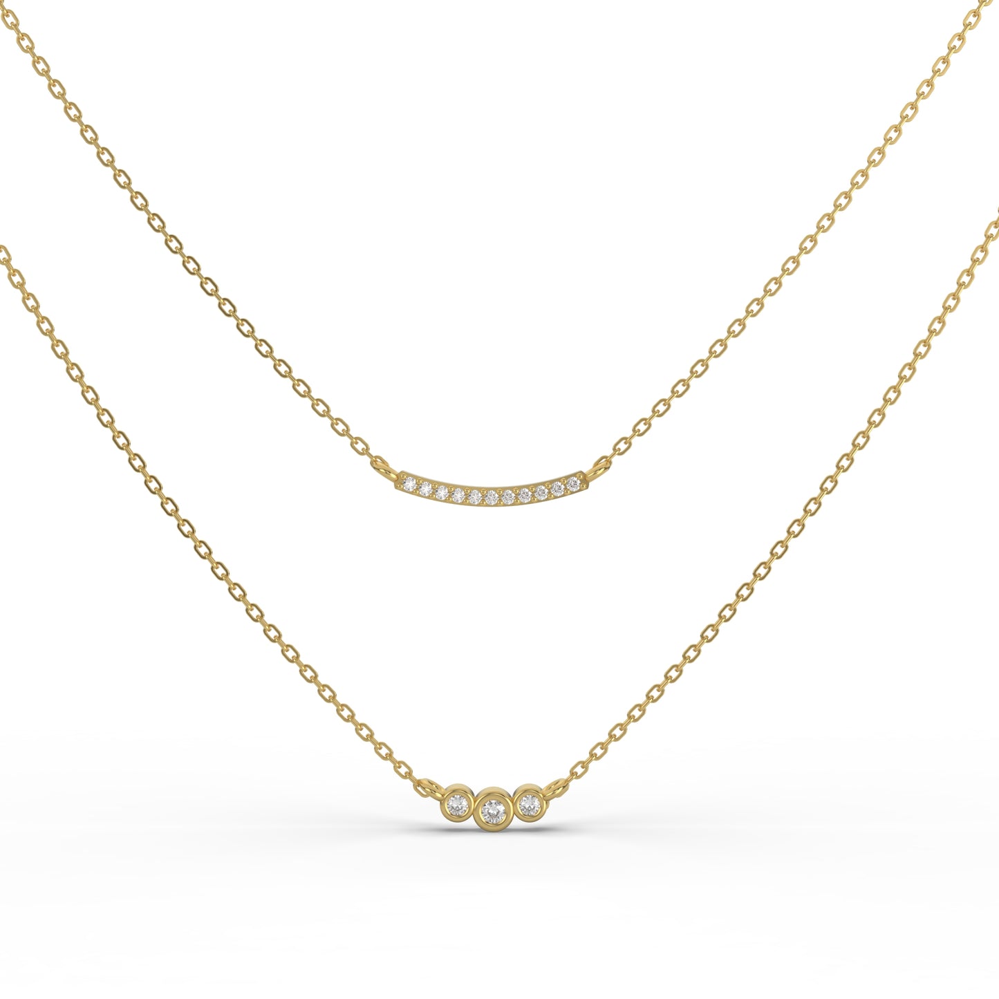 Triple Diamond Necklace