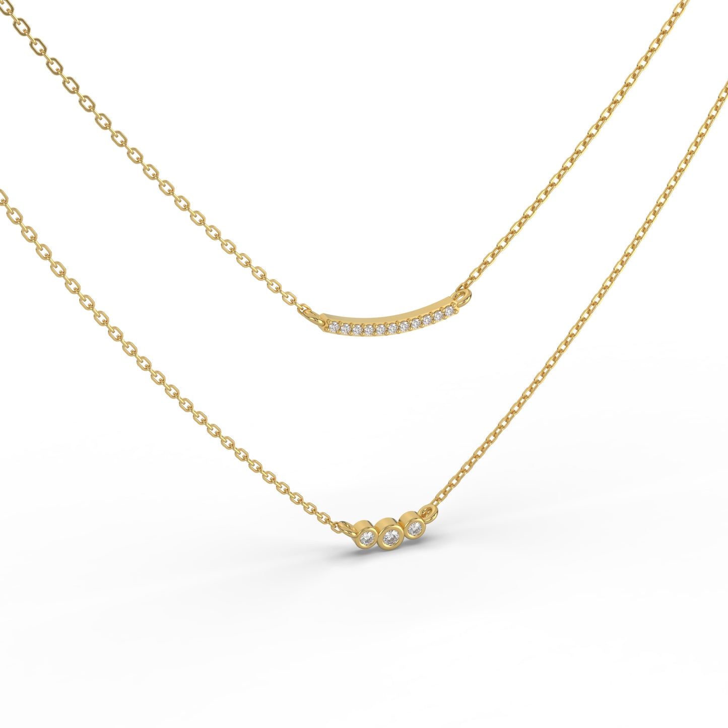 Triple Diamond Necklace