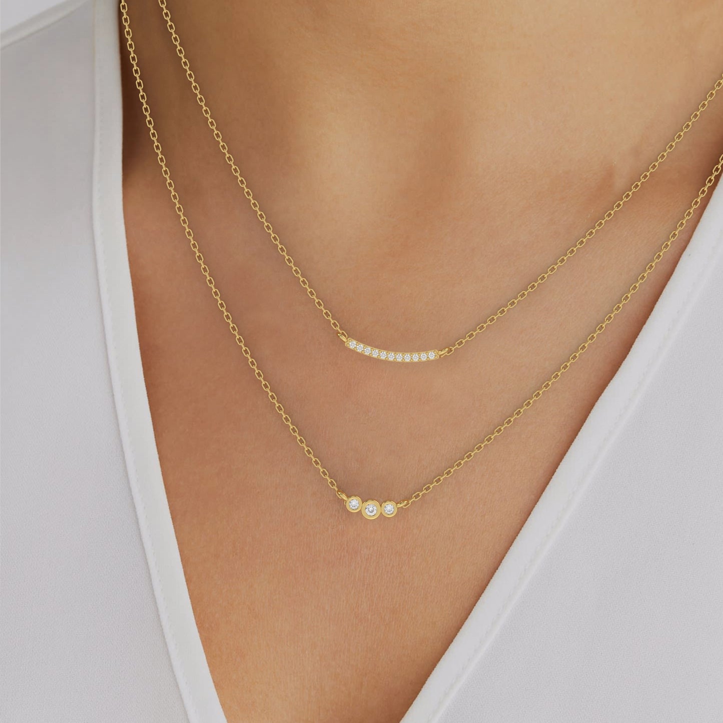 Triple Diamond Necklace