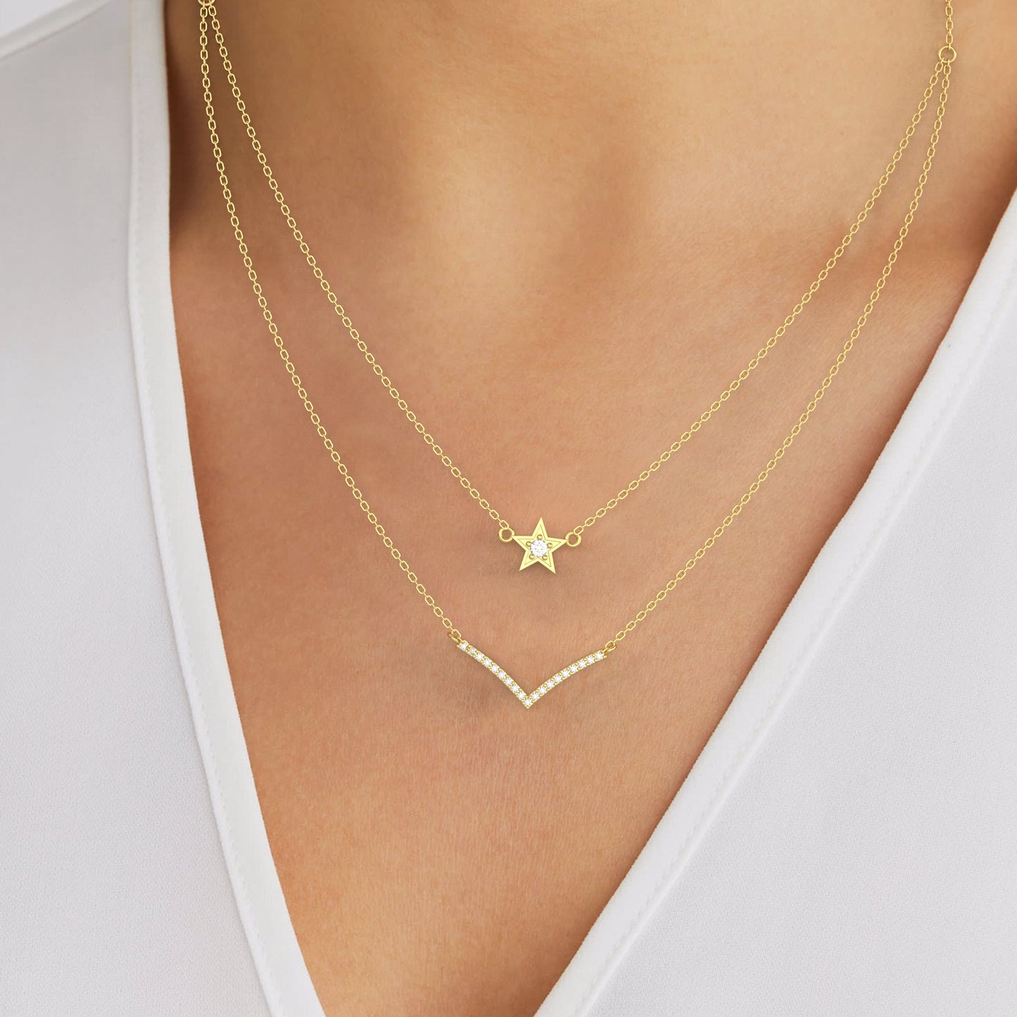 Star Studded Diamond Necklace
