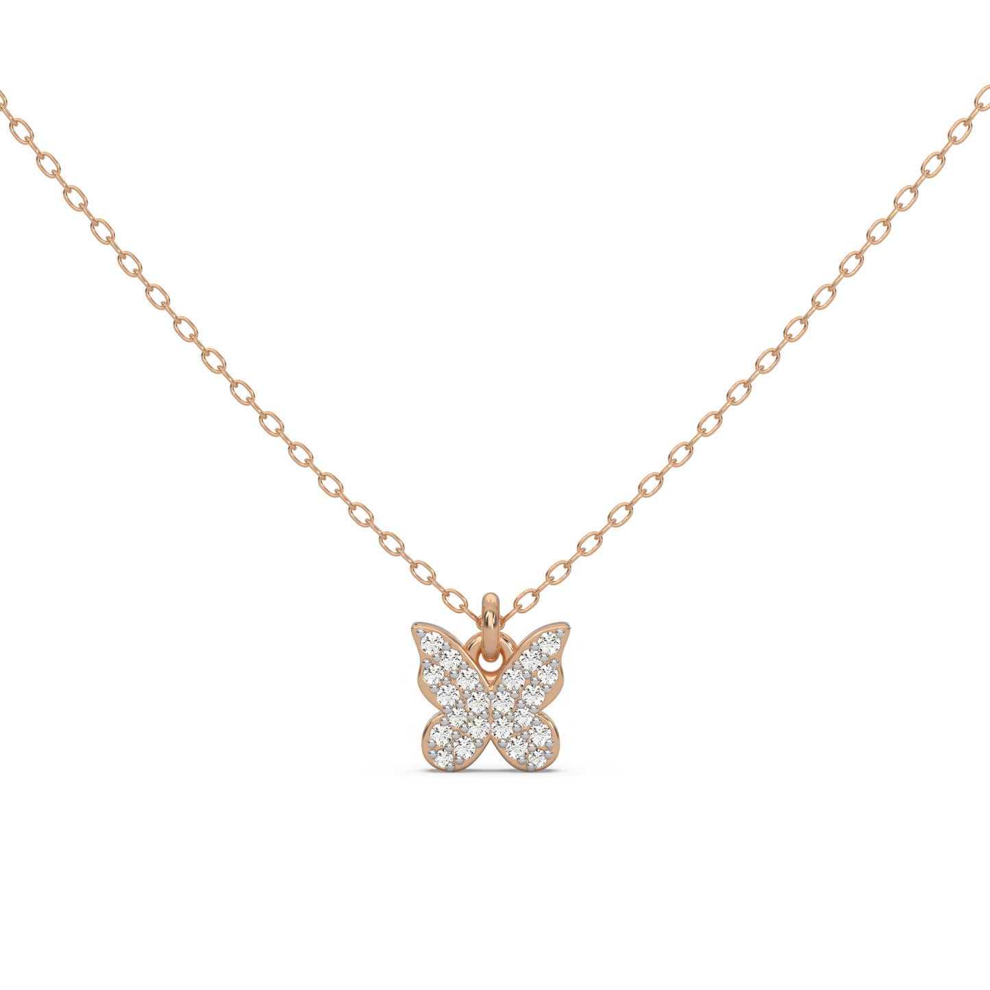 Fluttering Elegance Diamond Butterfly Necklace