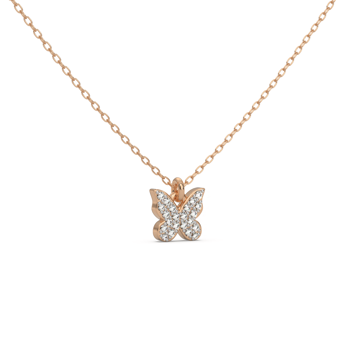 Fluttering Elegance Diamond Butterfly Necklace