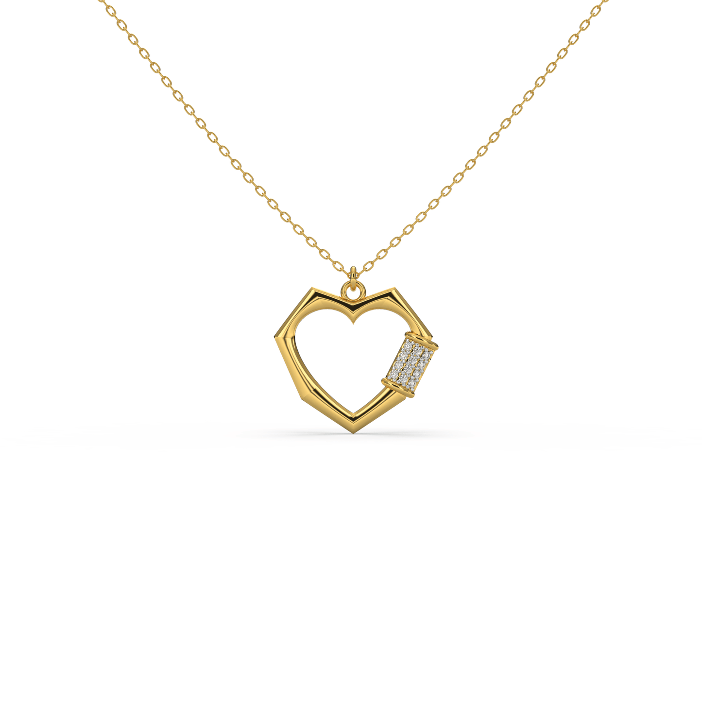 Diamond Cascade Heart Necklace