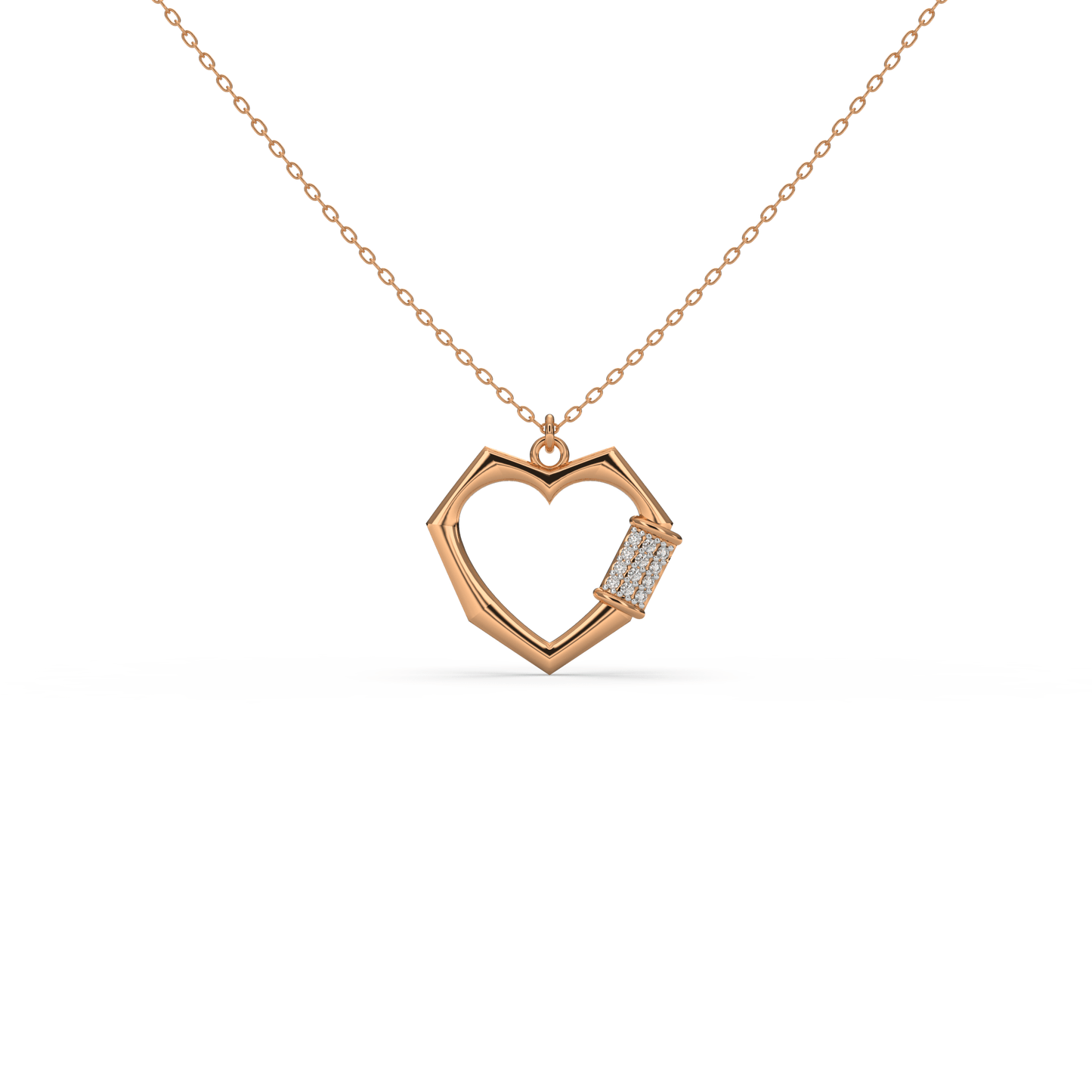 Diamond Cascade Heart Necklace