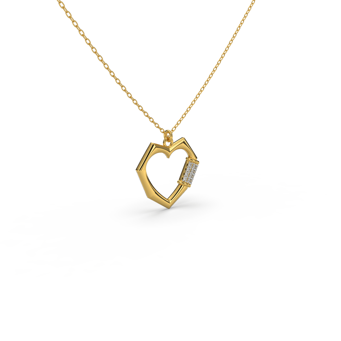 Diamond Cascade Heart Necklace