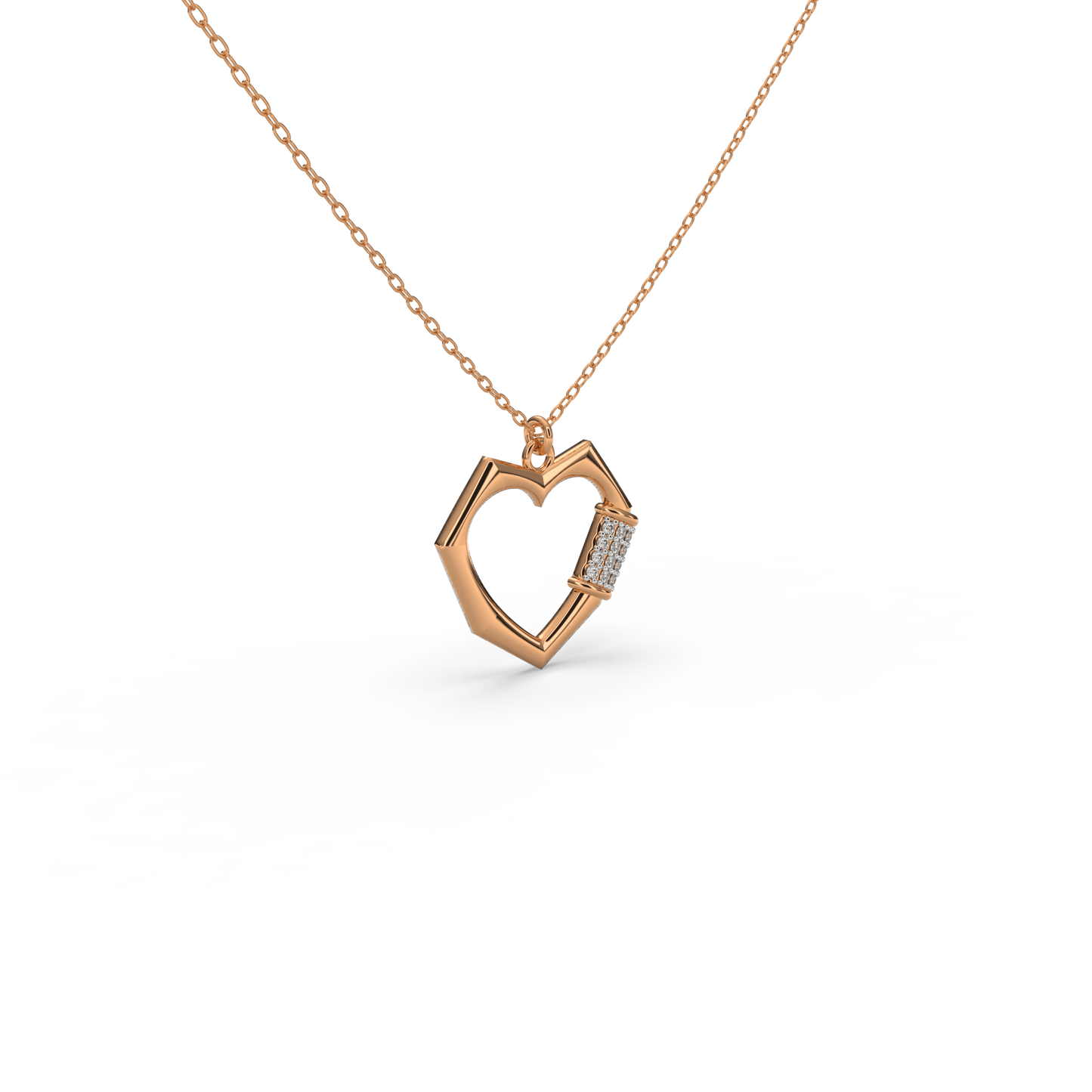 Diamond Cascade Heart Necklace