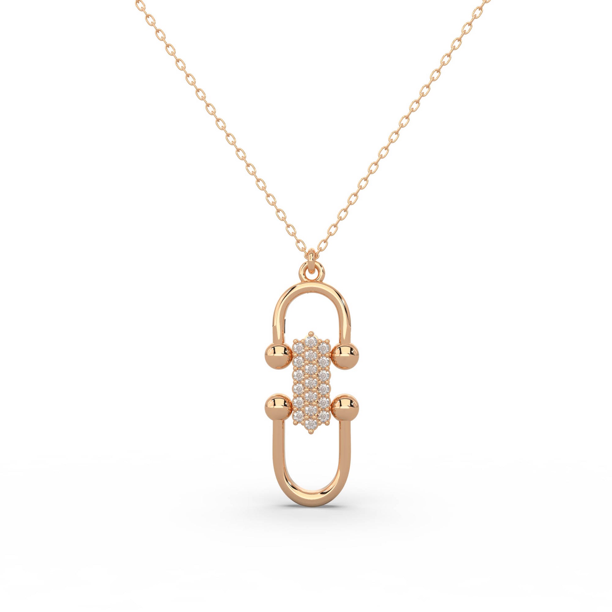 18 Kt Rose Gold Diamond Necklaces