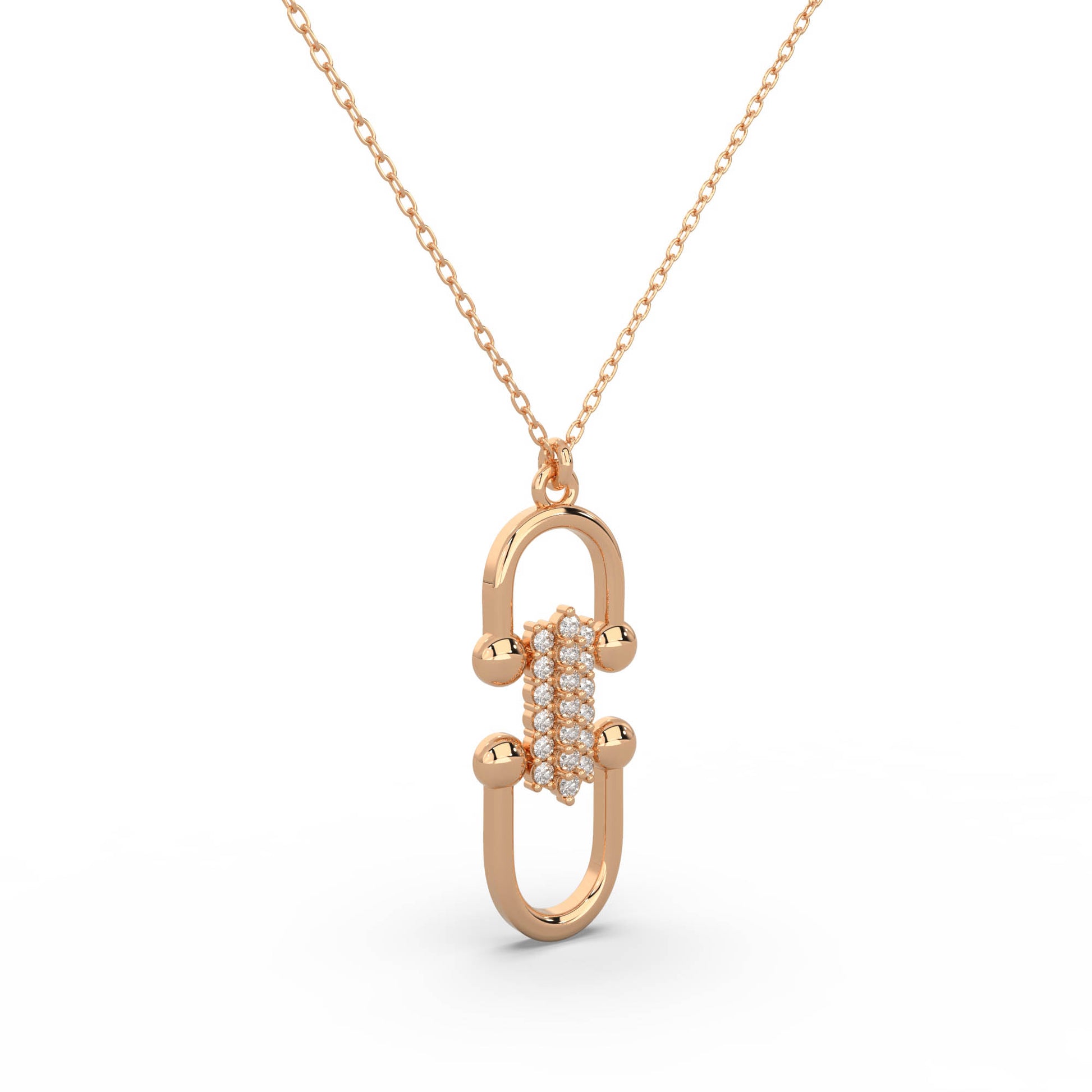 18 Kt Rose Gold Diamond Necklaces