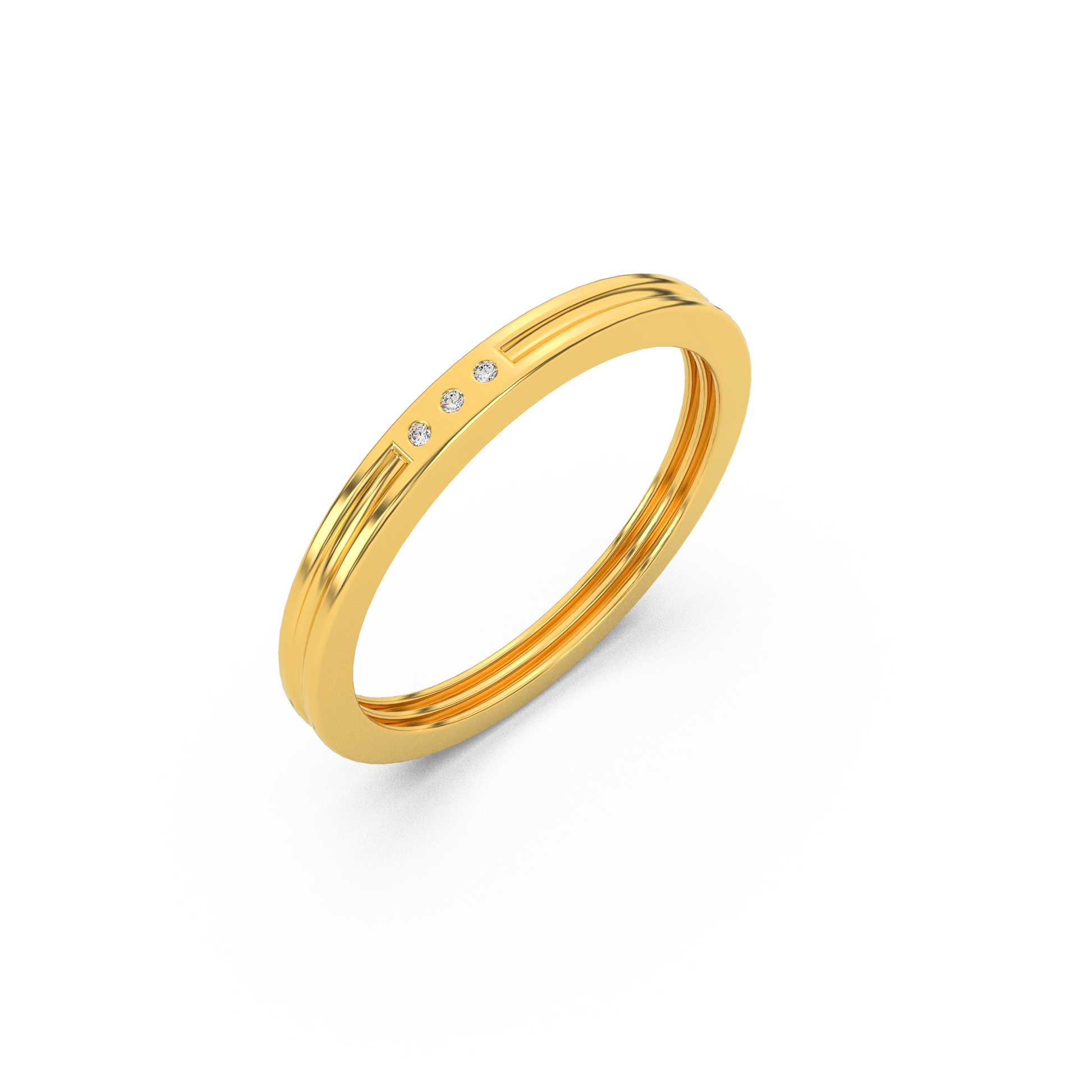 14 Kt Yellow Gold Diamond Ring