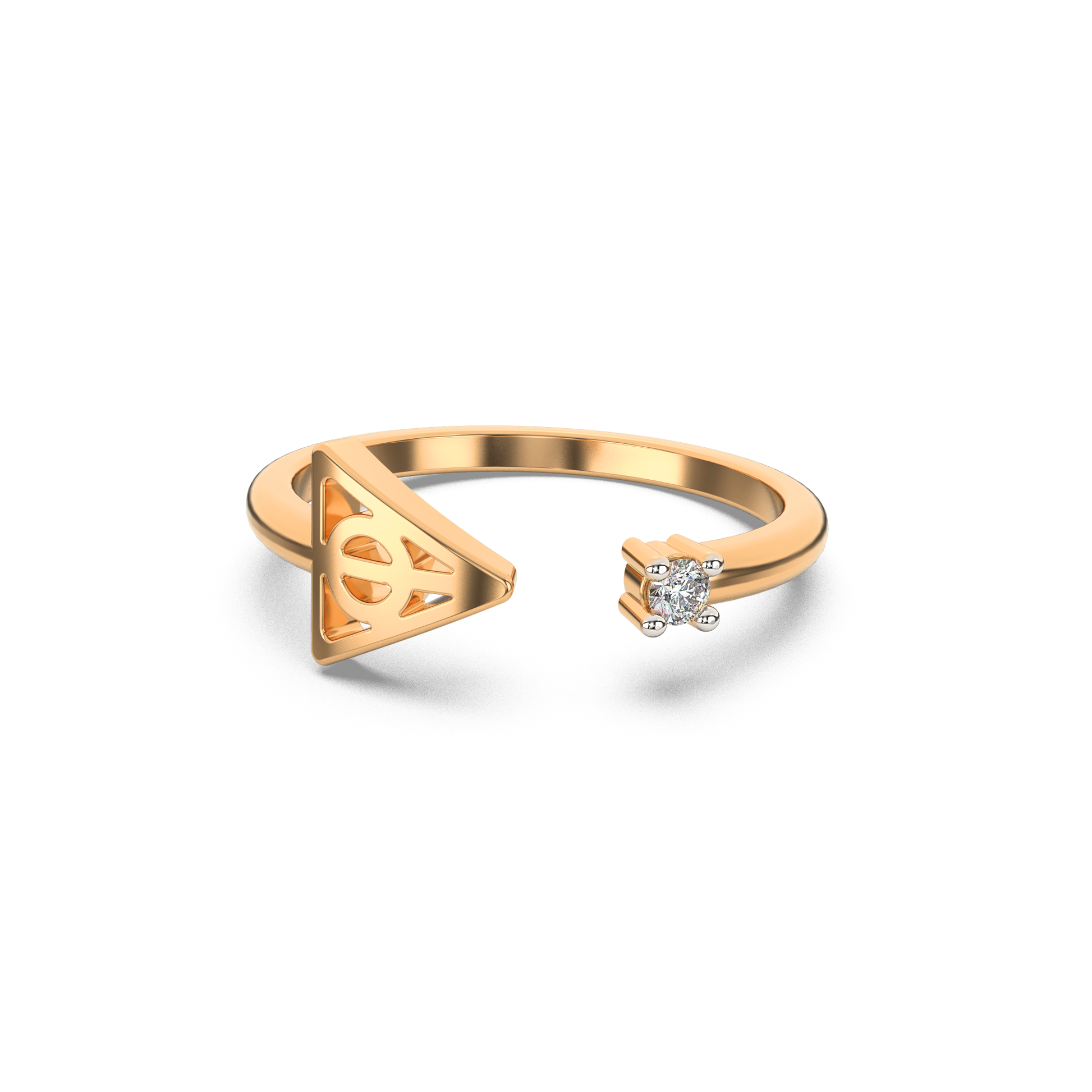 14 Kt Yellow Gold Diamond Ring