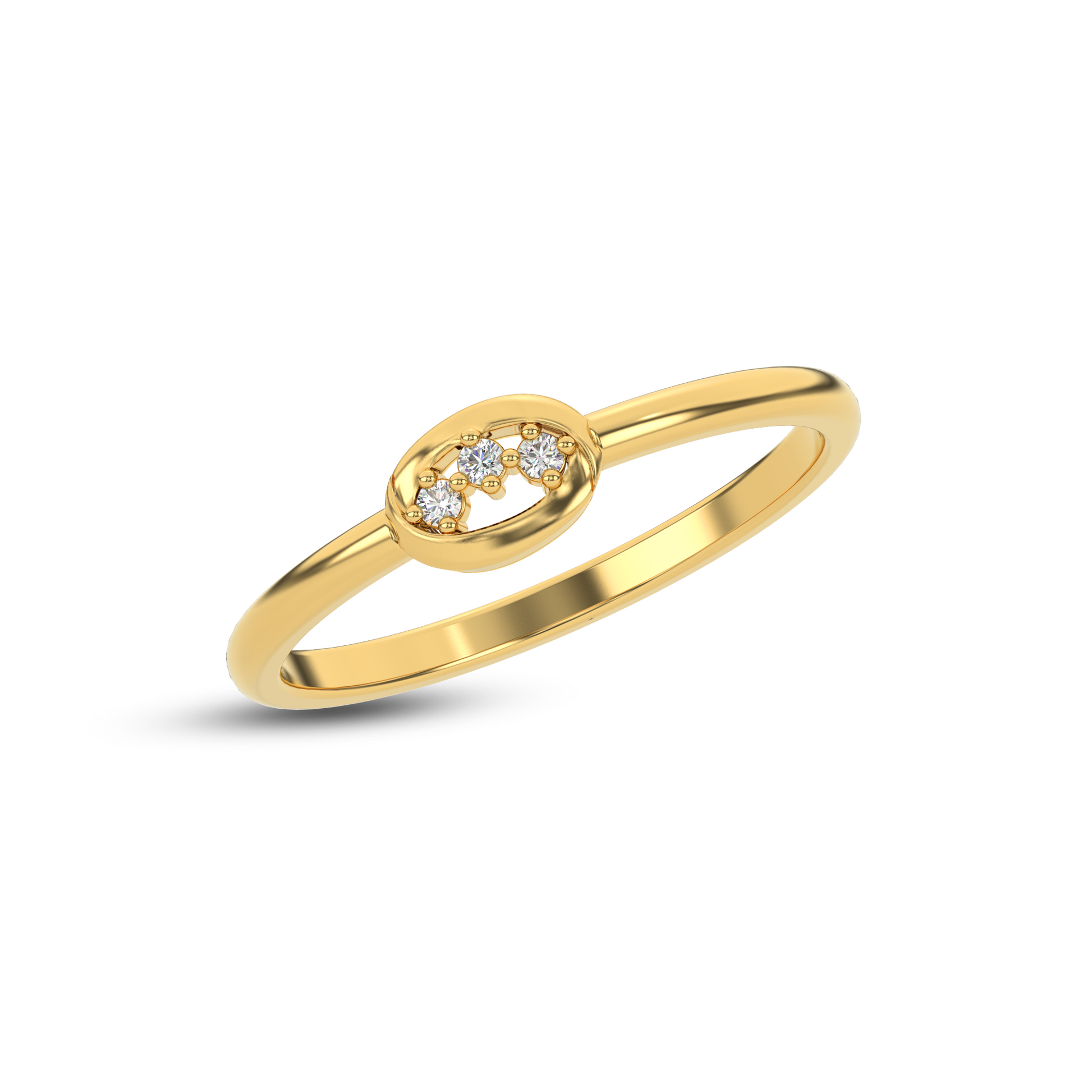 14 Kt Yellow Gold Diamond Ring