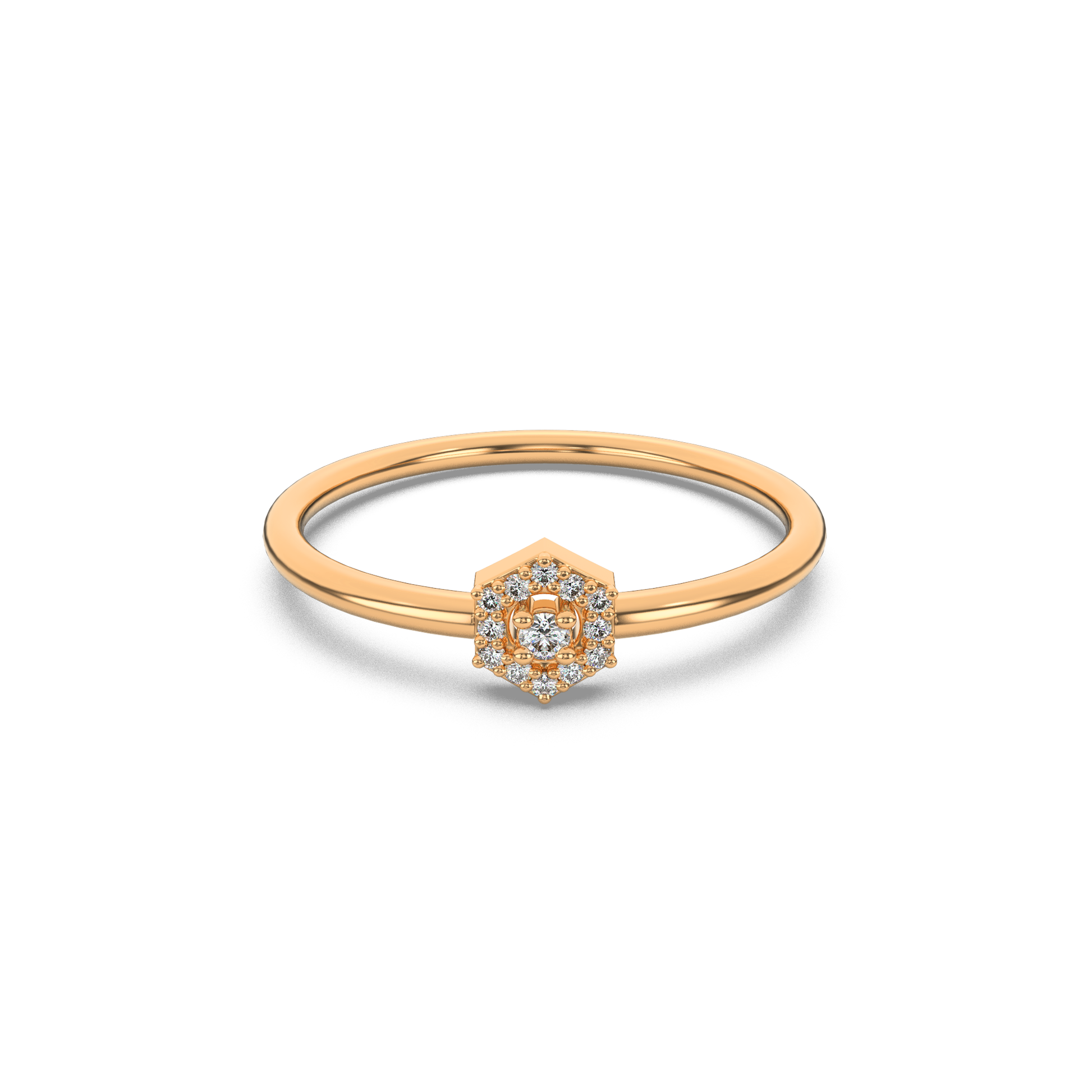 14 Kt Yellow Gold Diamond Ring