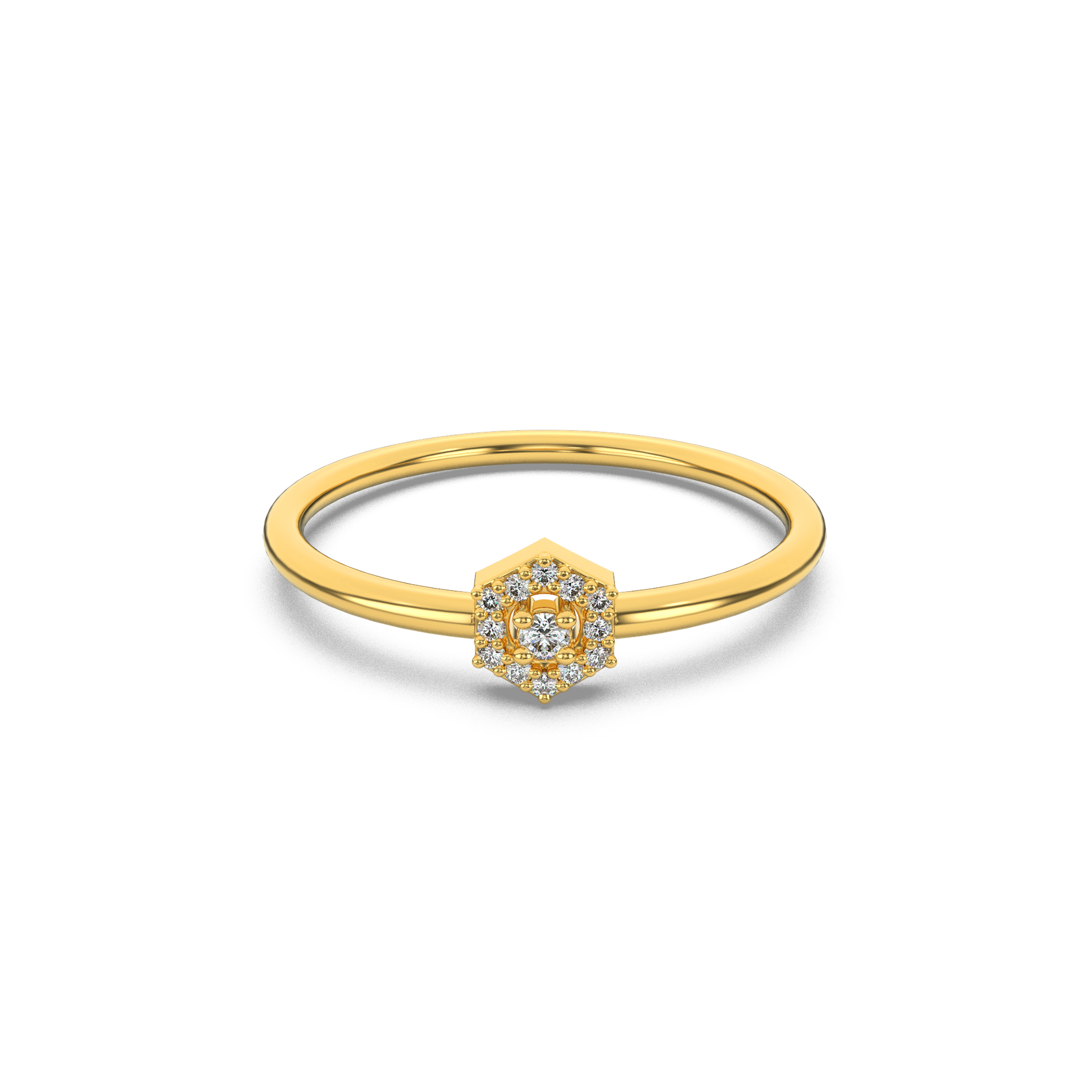 14 Kt Yellow Gold Diamond Ring