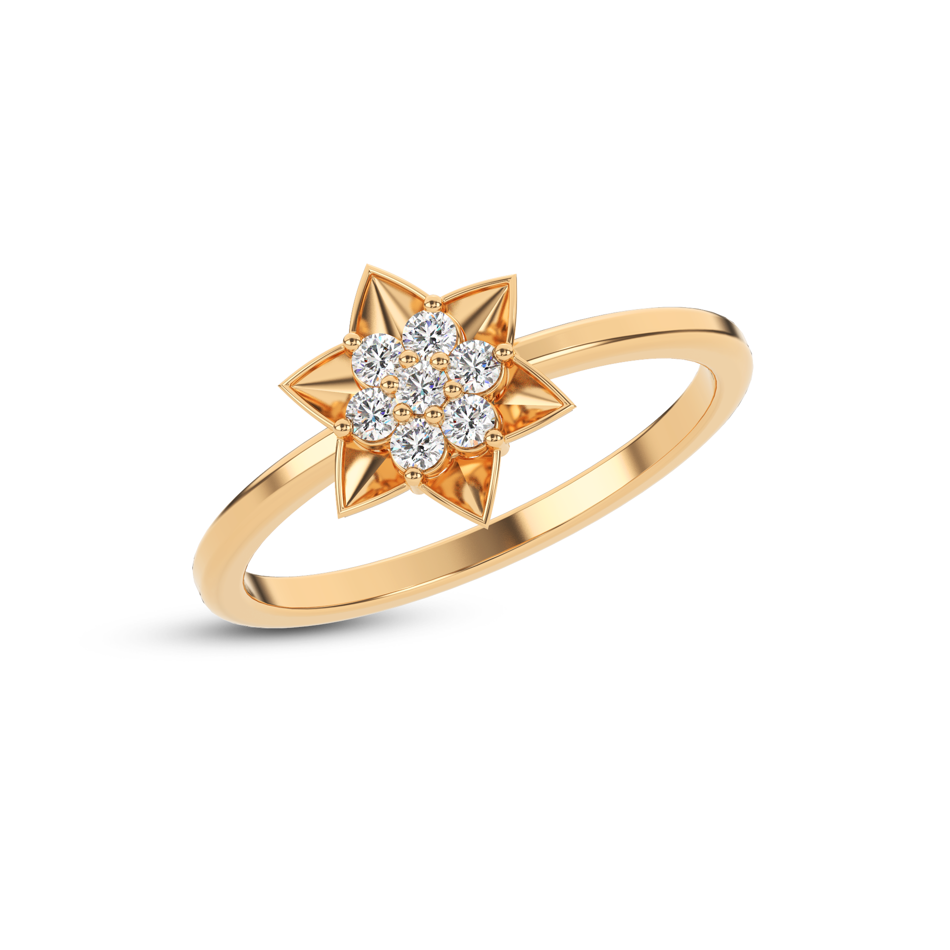 14 Kt Yellow Gold Diamond Ring