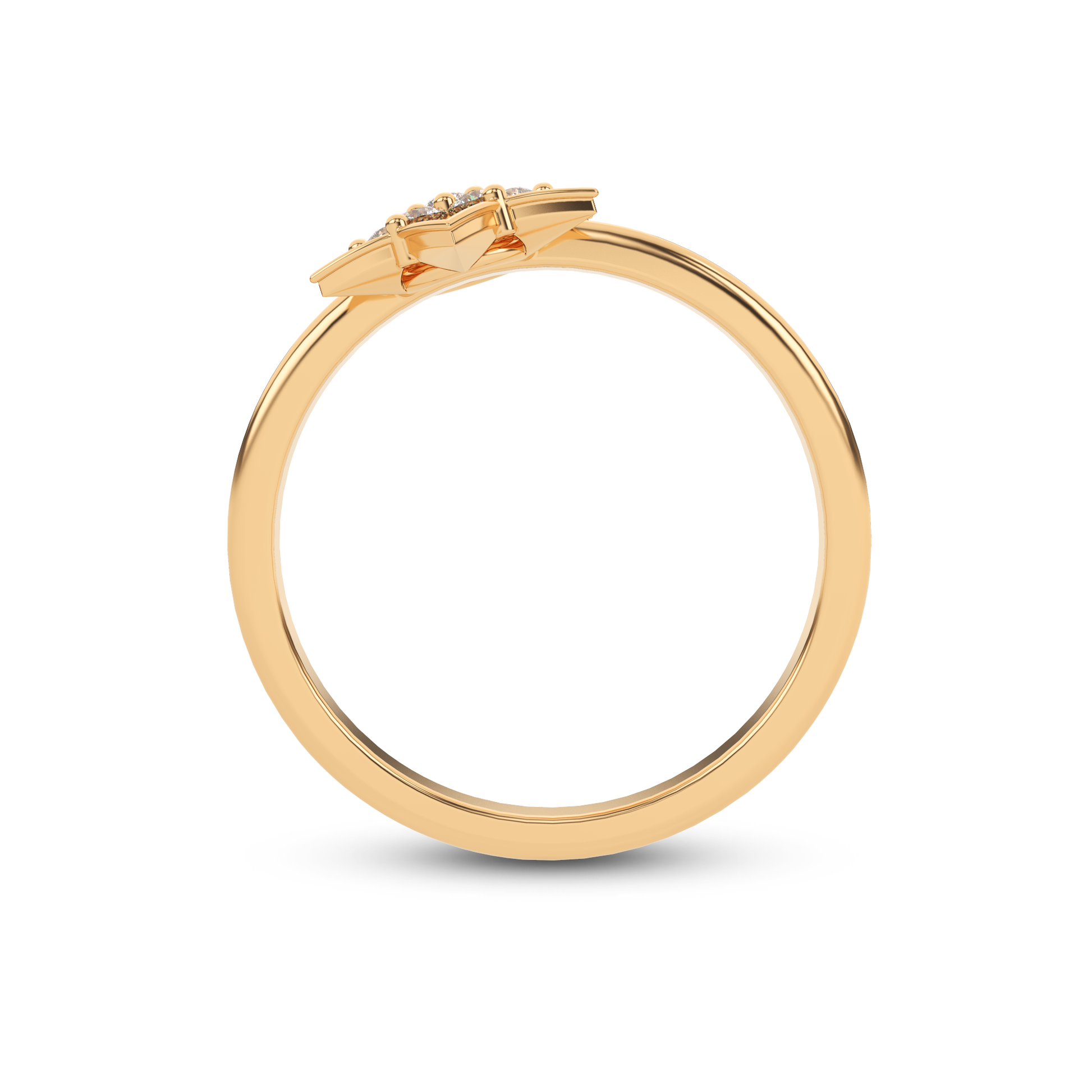 14 Kt Yellow Gold Diamond Ring
