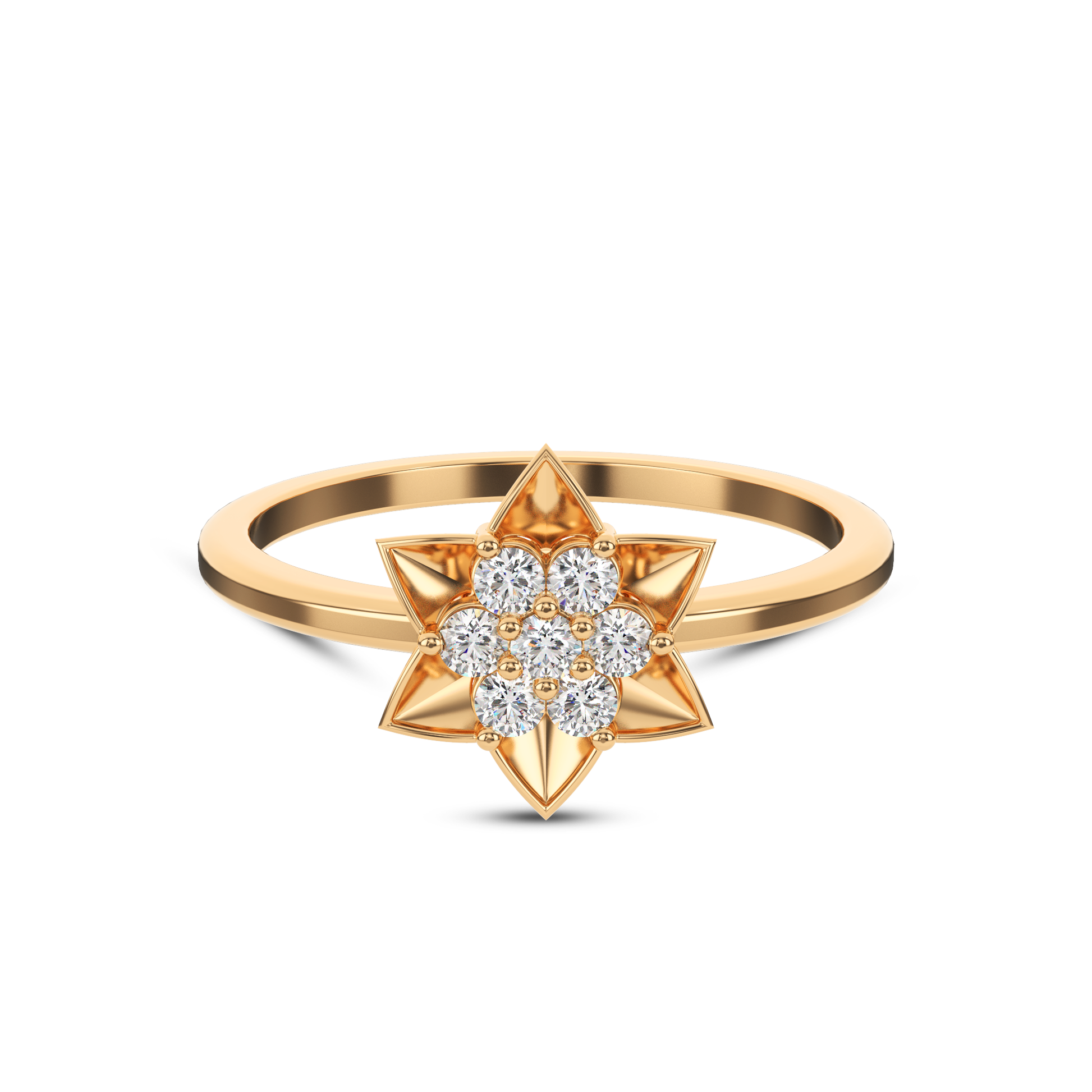 14 Kt Yellow Gold Diamond Ring