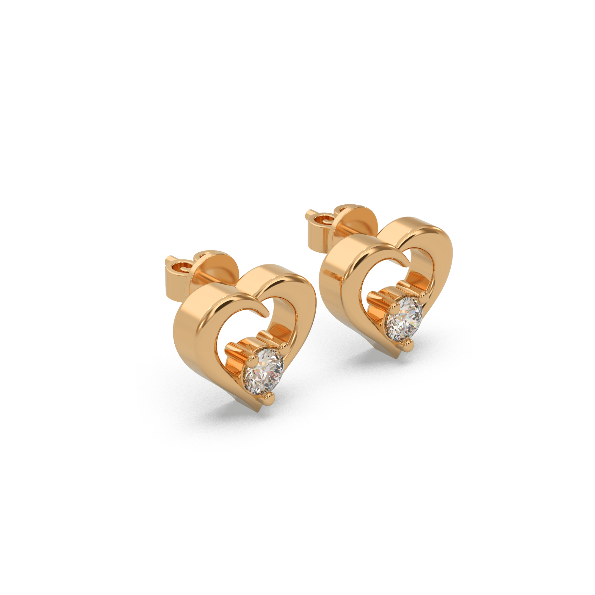 Heart-Shaped Diamond Earring