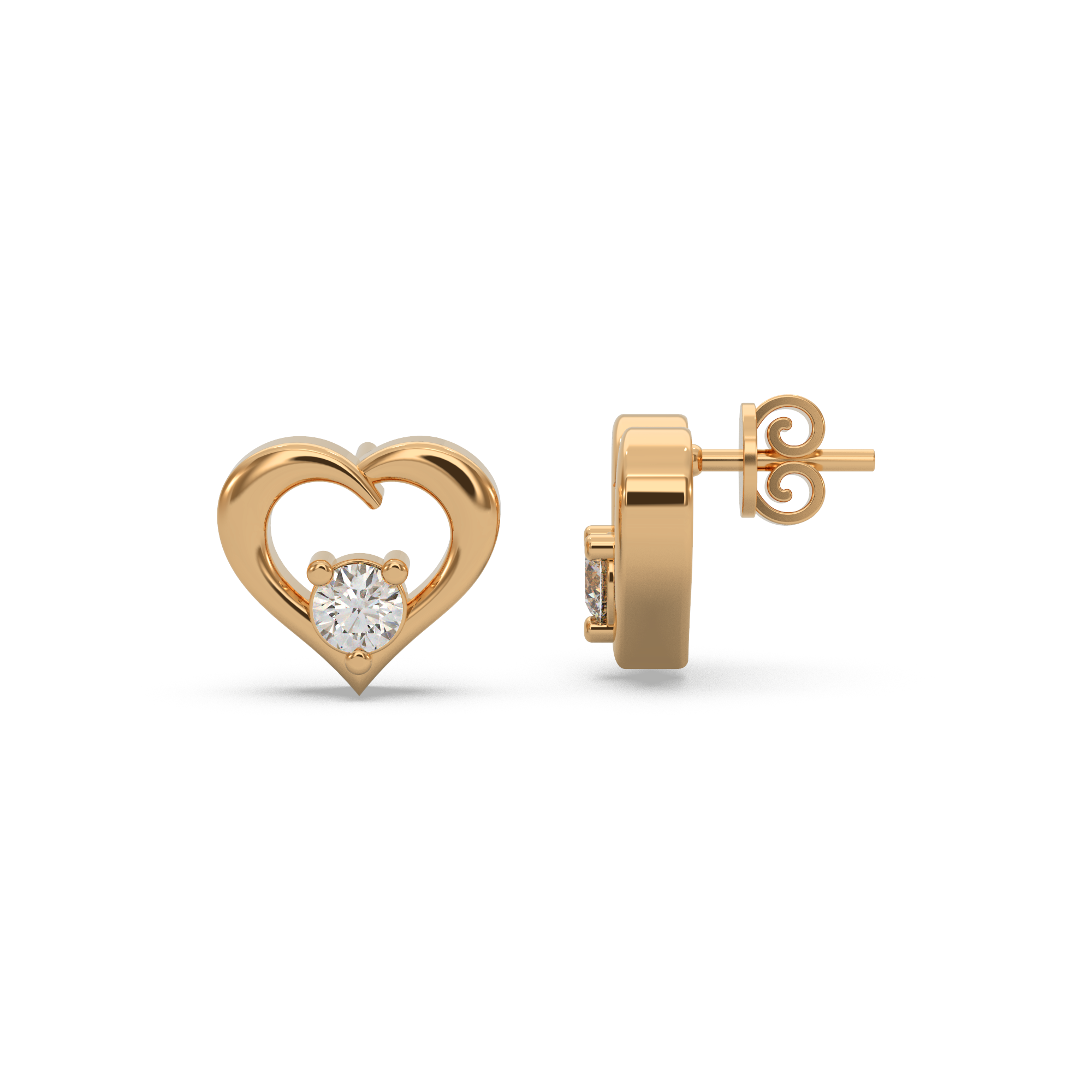 Heart-Shaped Diamond Earring