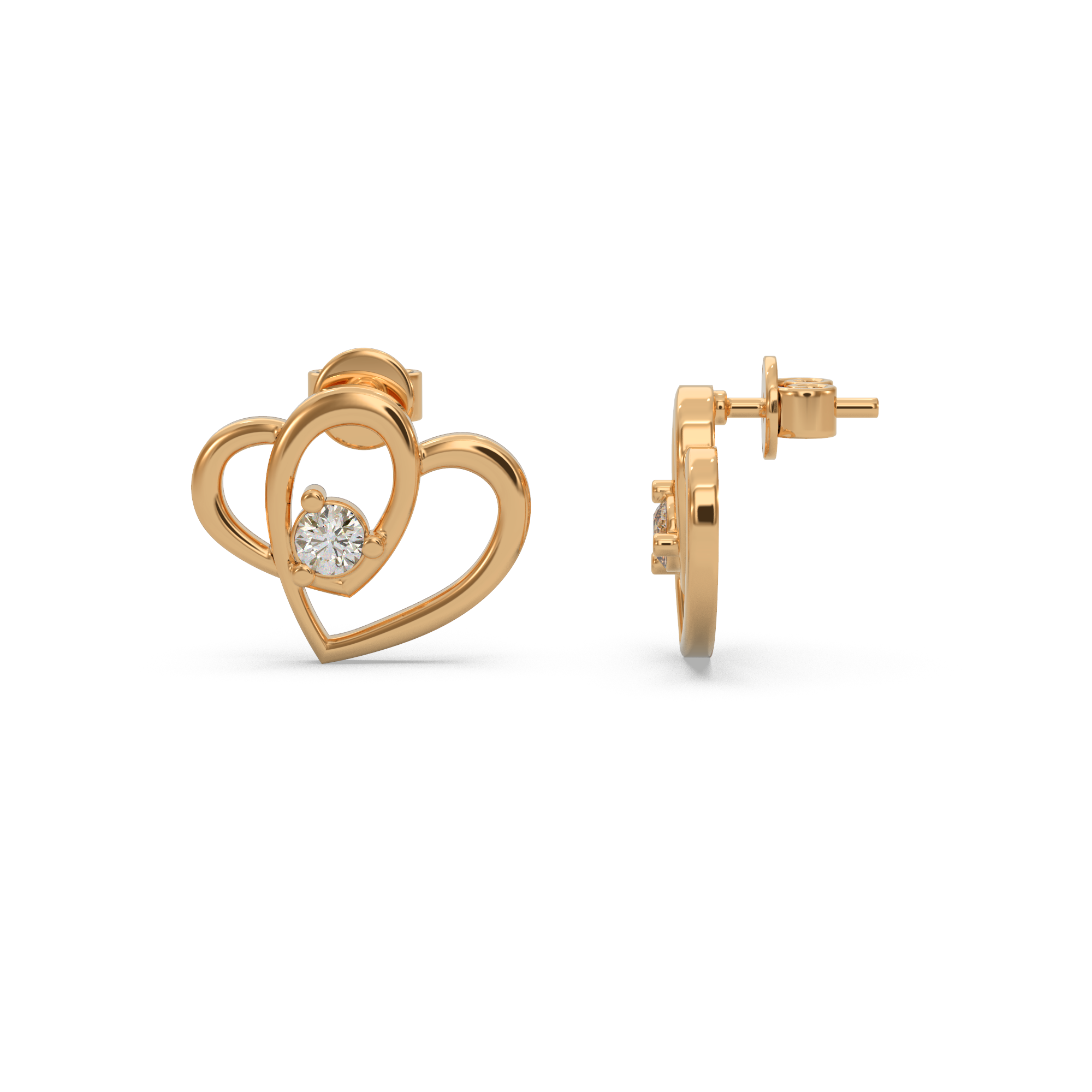 Classic Heart Diamond Earring