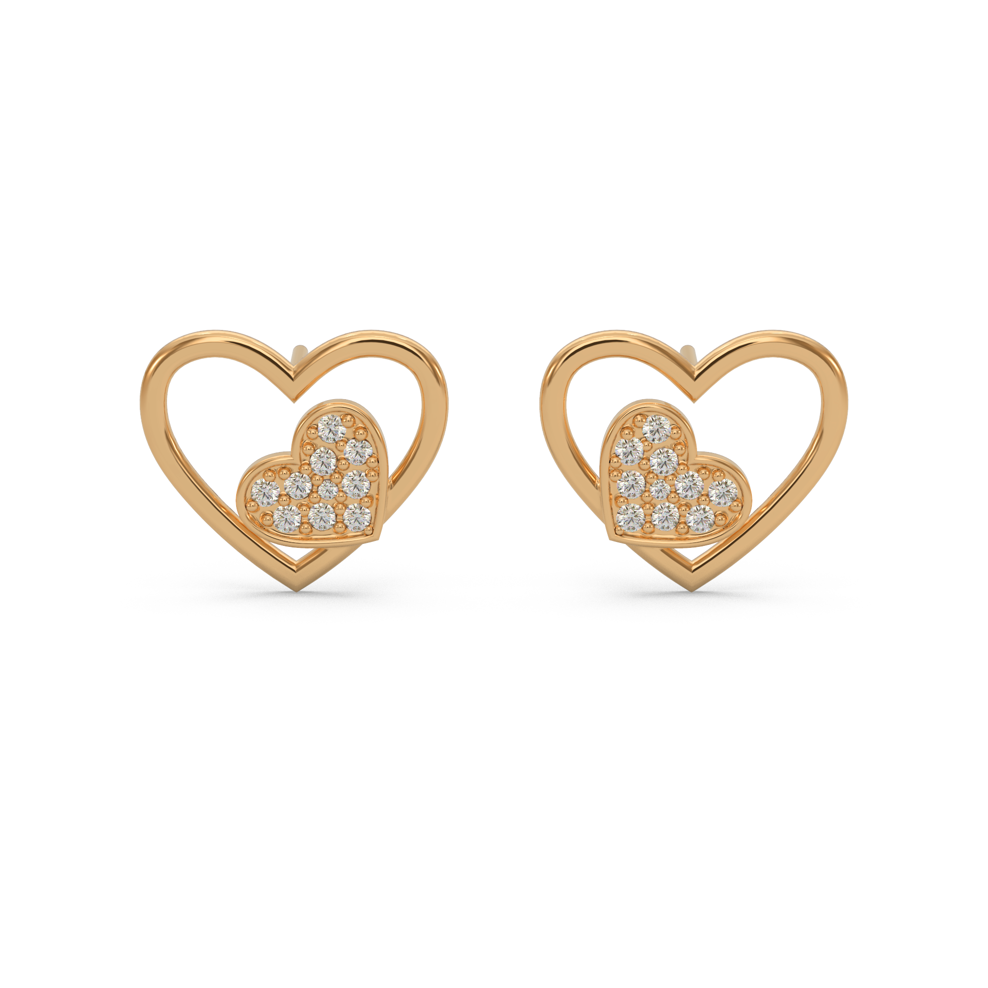 Romantic Heart Diamond Earring