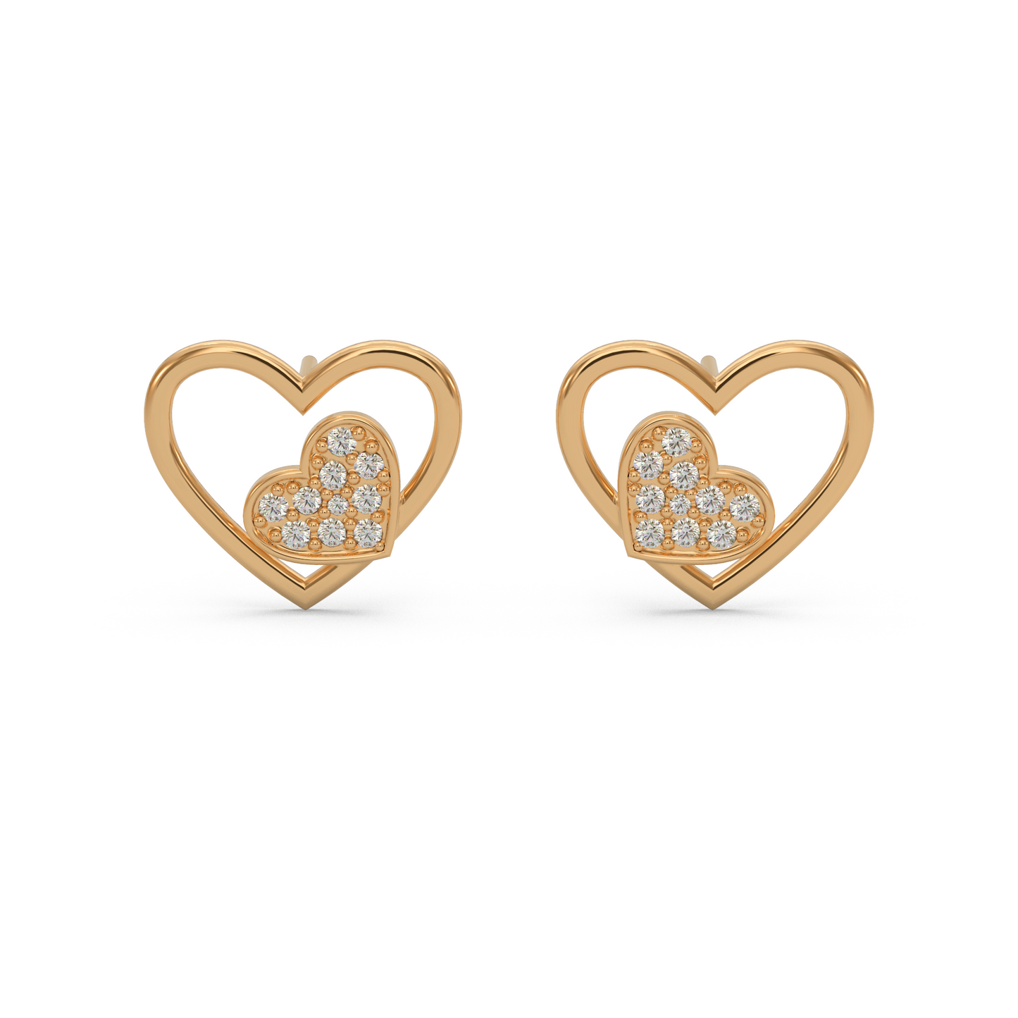 Romantic Heart Diamond Earring