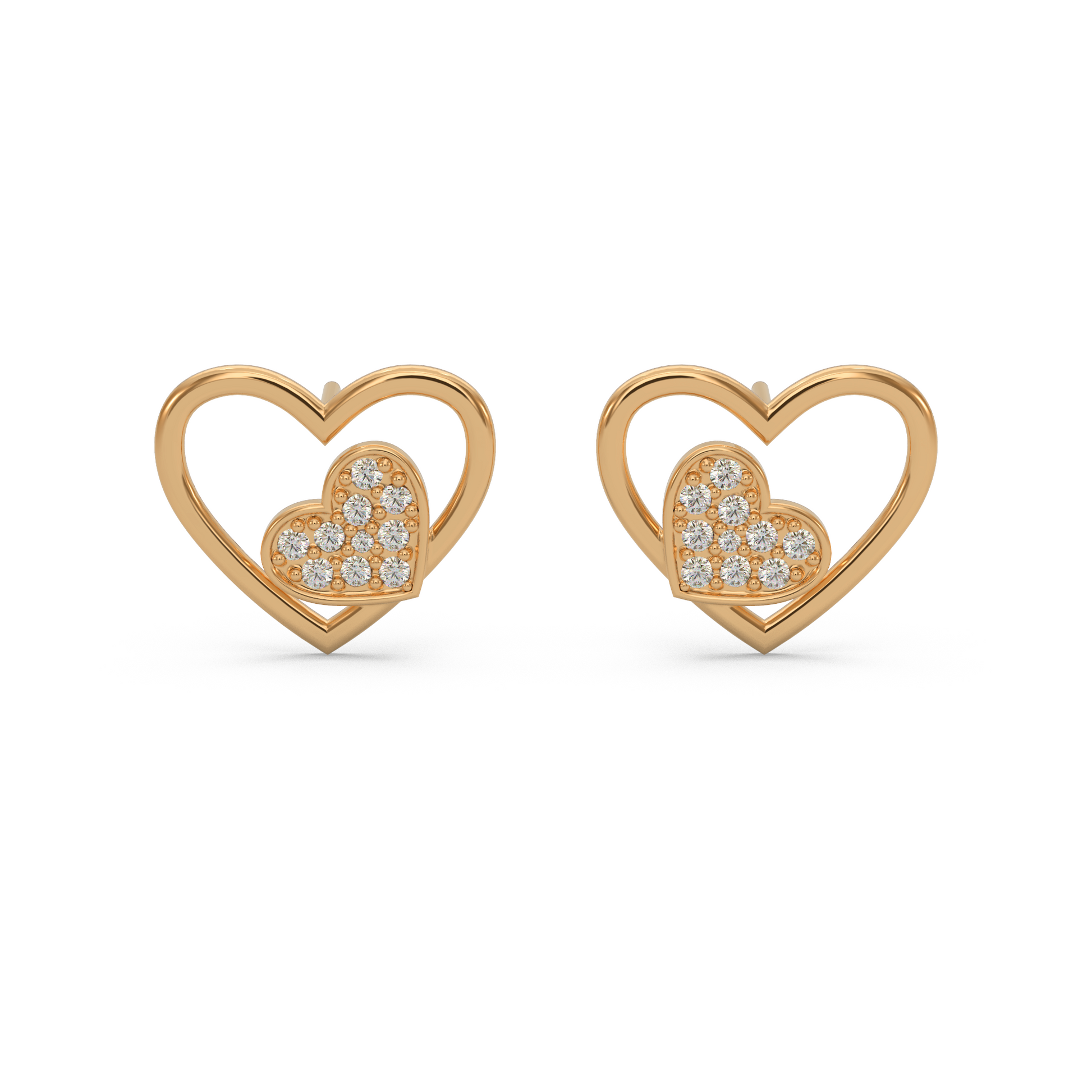 14 Kt Rose Gold Diamond Earring