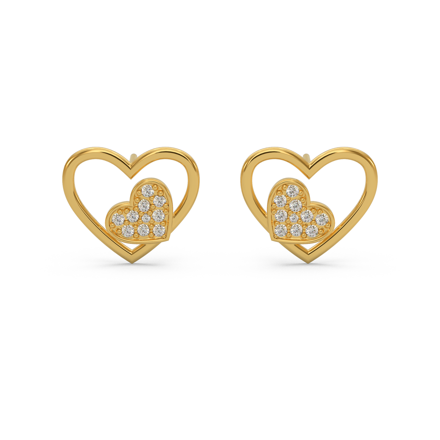 Romantic Heart Diamond Earring