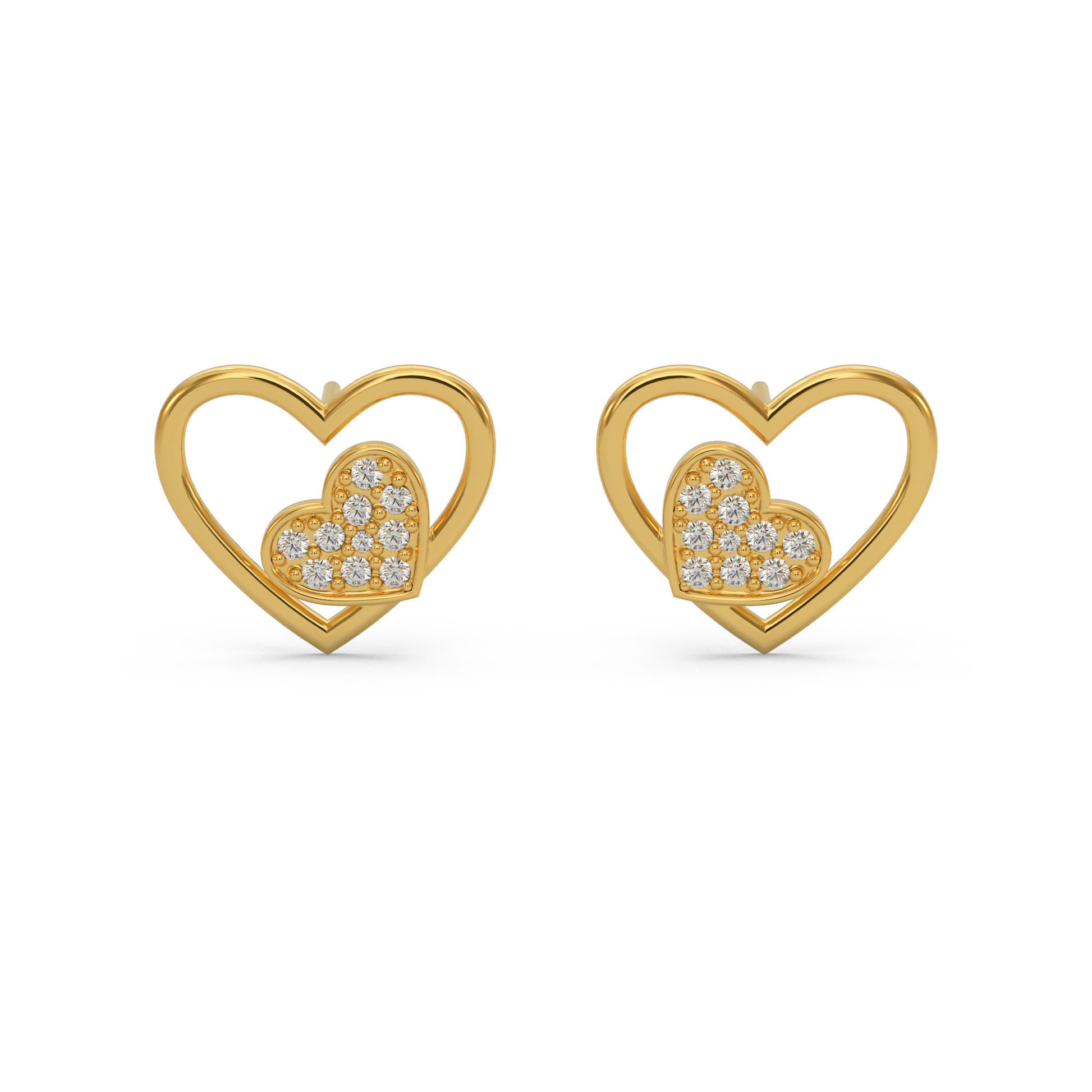 14 Kt Rose Gold Diamond Earring