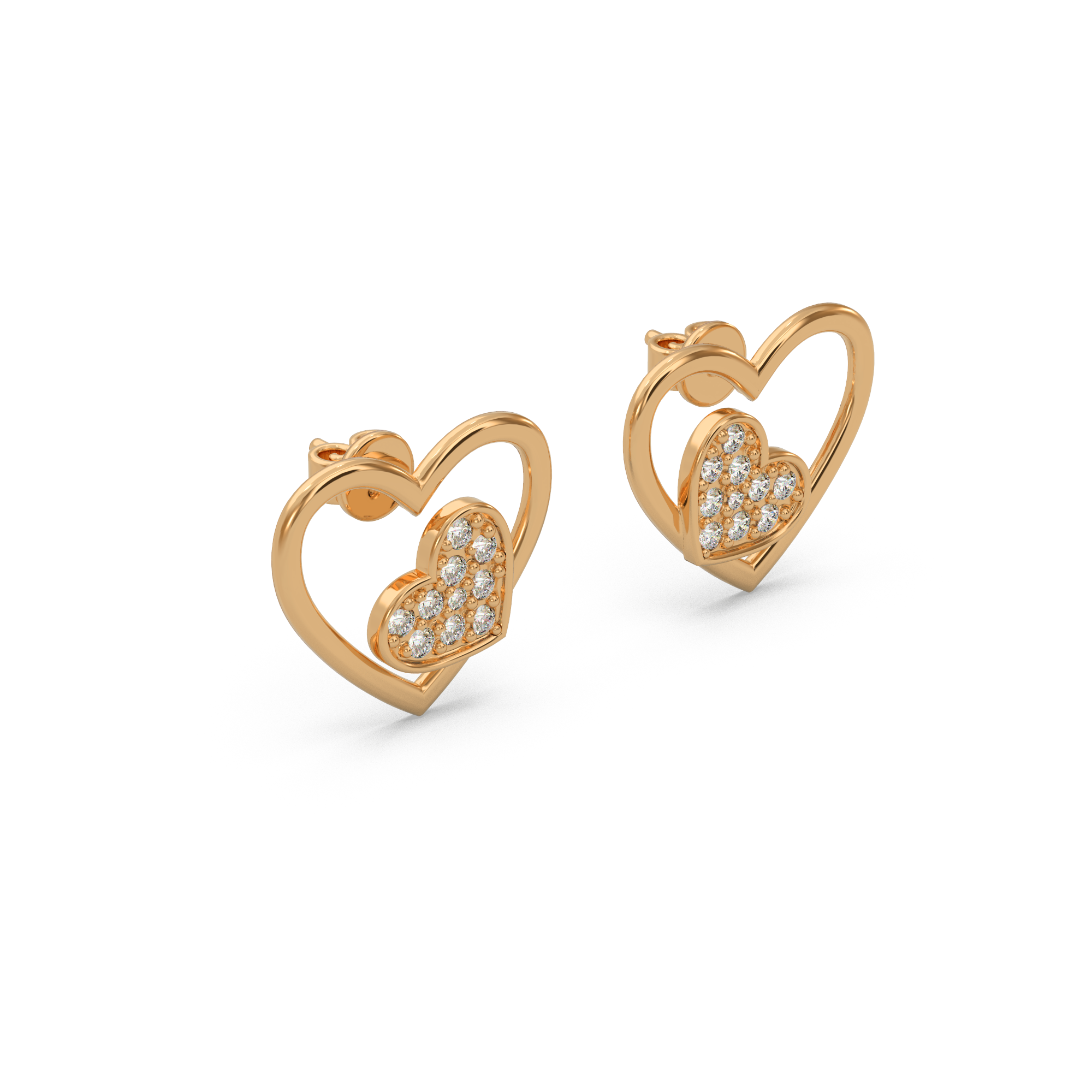 Romantic Heart Diamond Earring