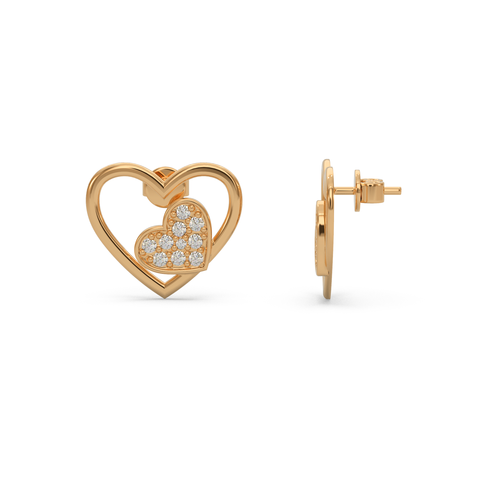 Romantic Heart Diamond Earring