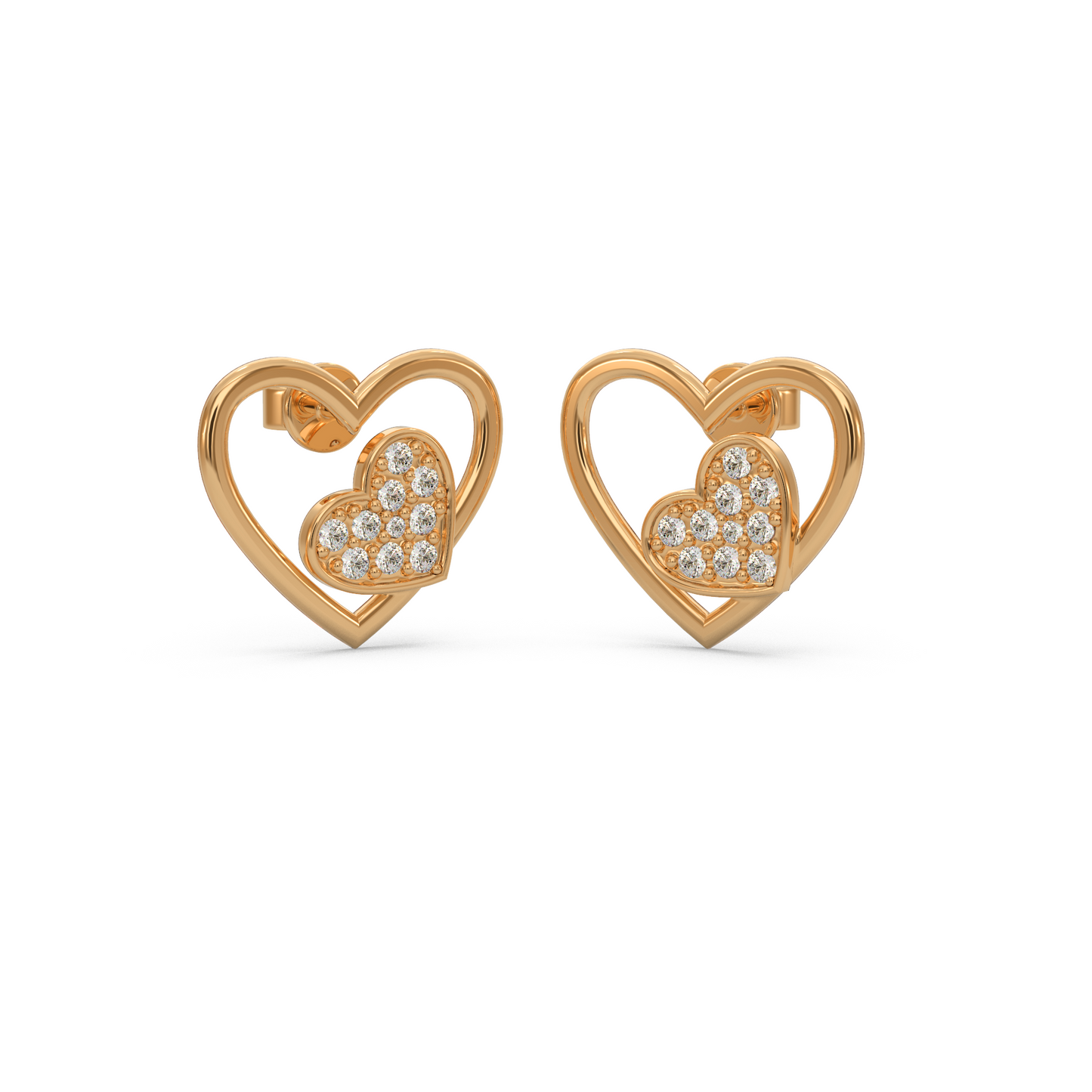 Romantic Heart Diamond Earring